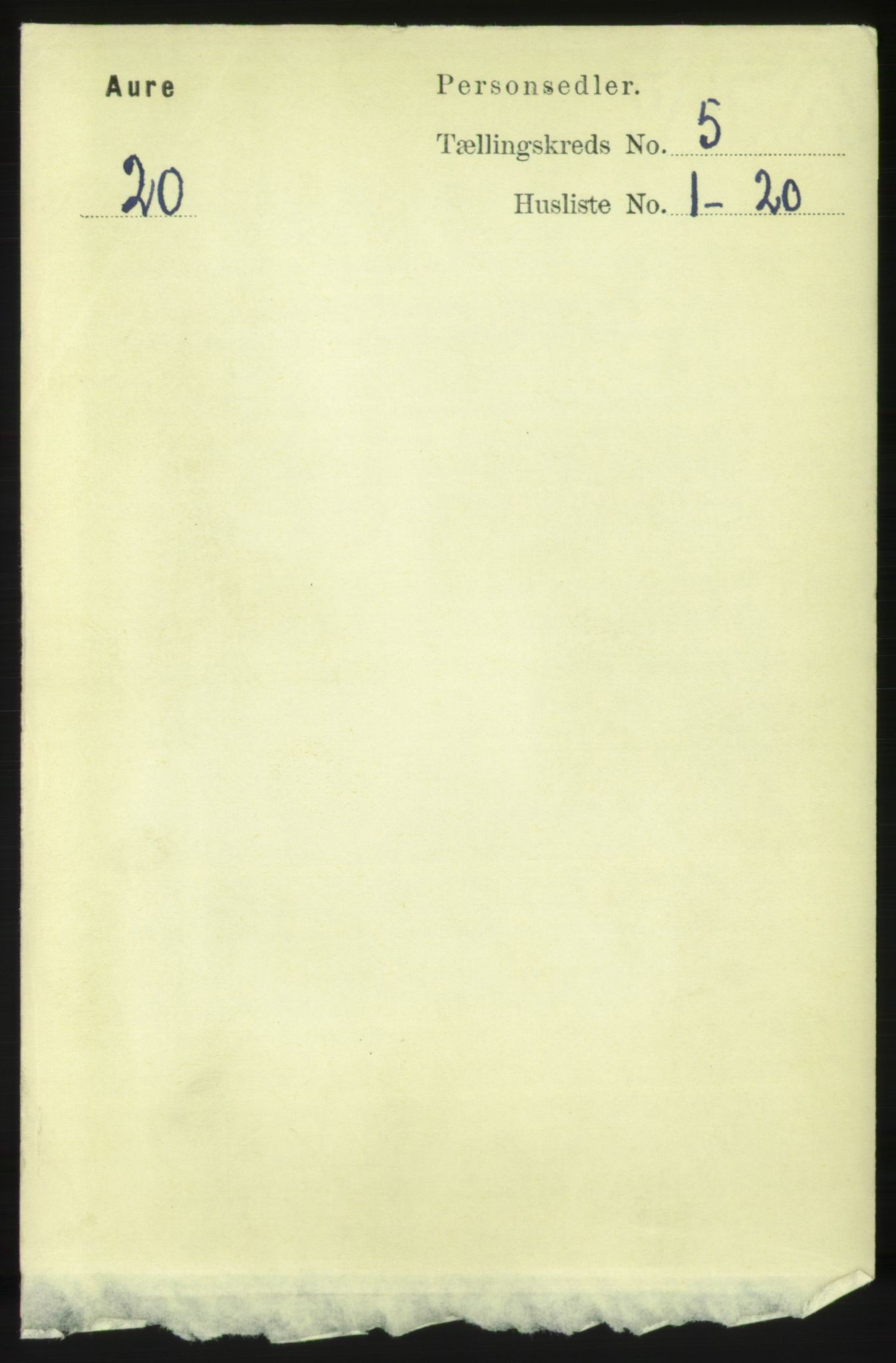 RA, Folketelling 1891 for 1569 Aure herred, 1891, s. 2708