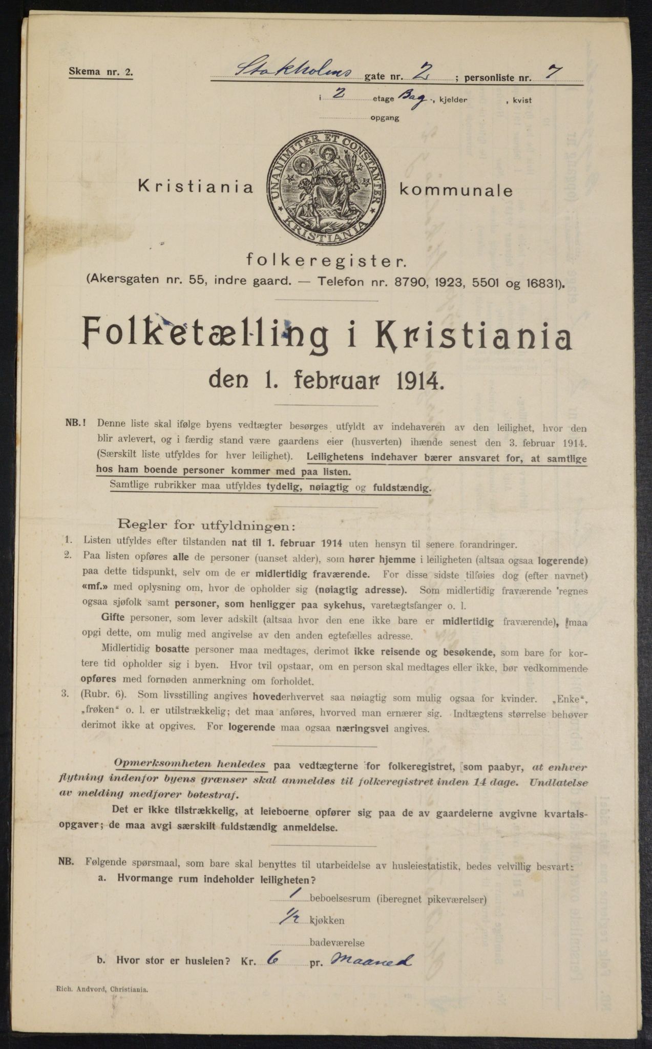 OBA, Kommunal folketelling 1.2.1914 for Kristiania, 1914, s. 103032