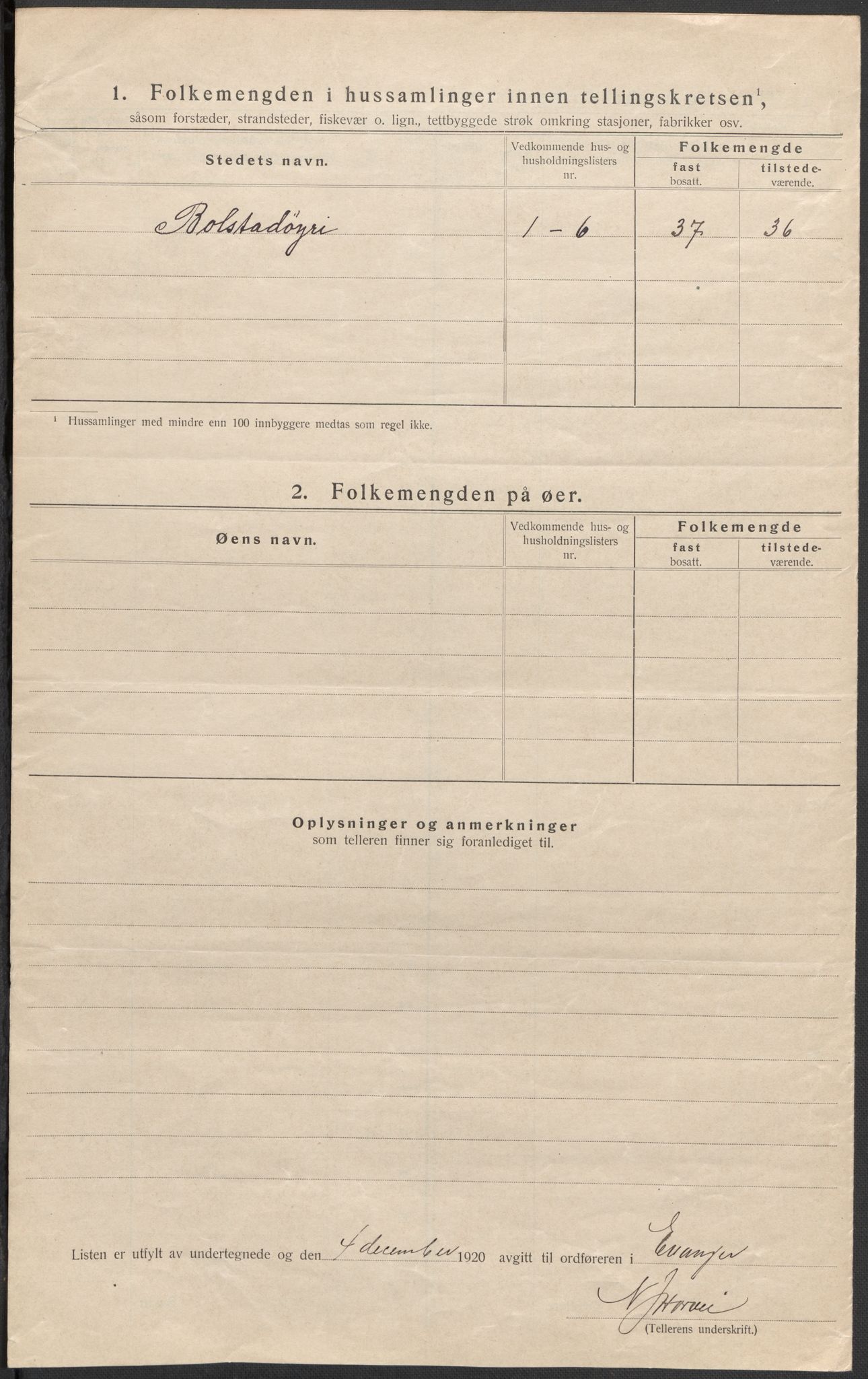 SAB, Folketelling 1920 for 1237 Evanger herred, 1920, s. 14