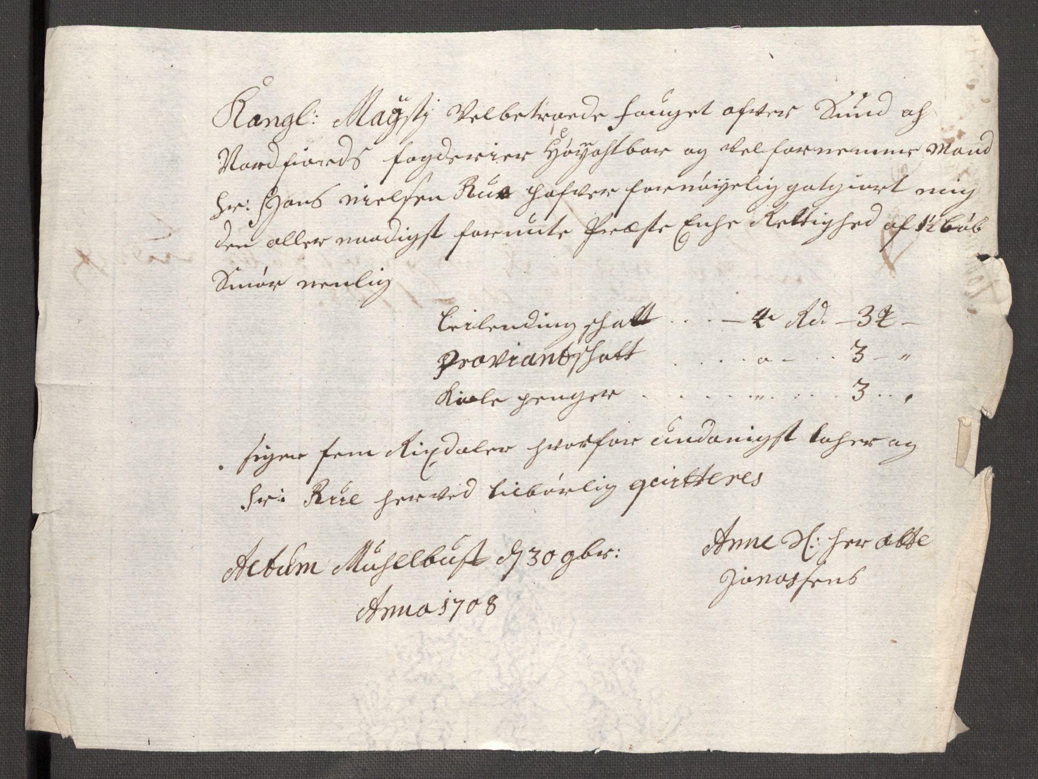 Rentekammeret inntil 1814, Reviderte regnskaper, Fogderegnskap, RA/EA-4092/R53/L3431: Fogderegnskap Sunn- og Nordfjord, 1708, s. 179