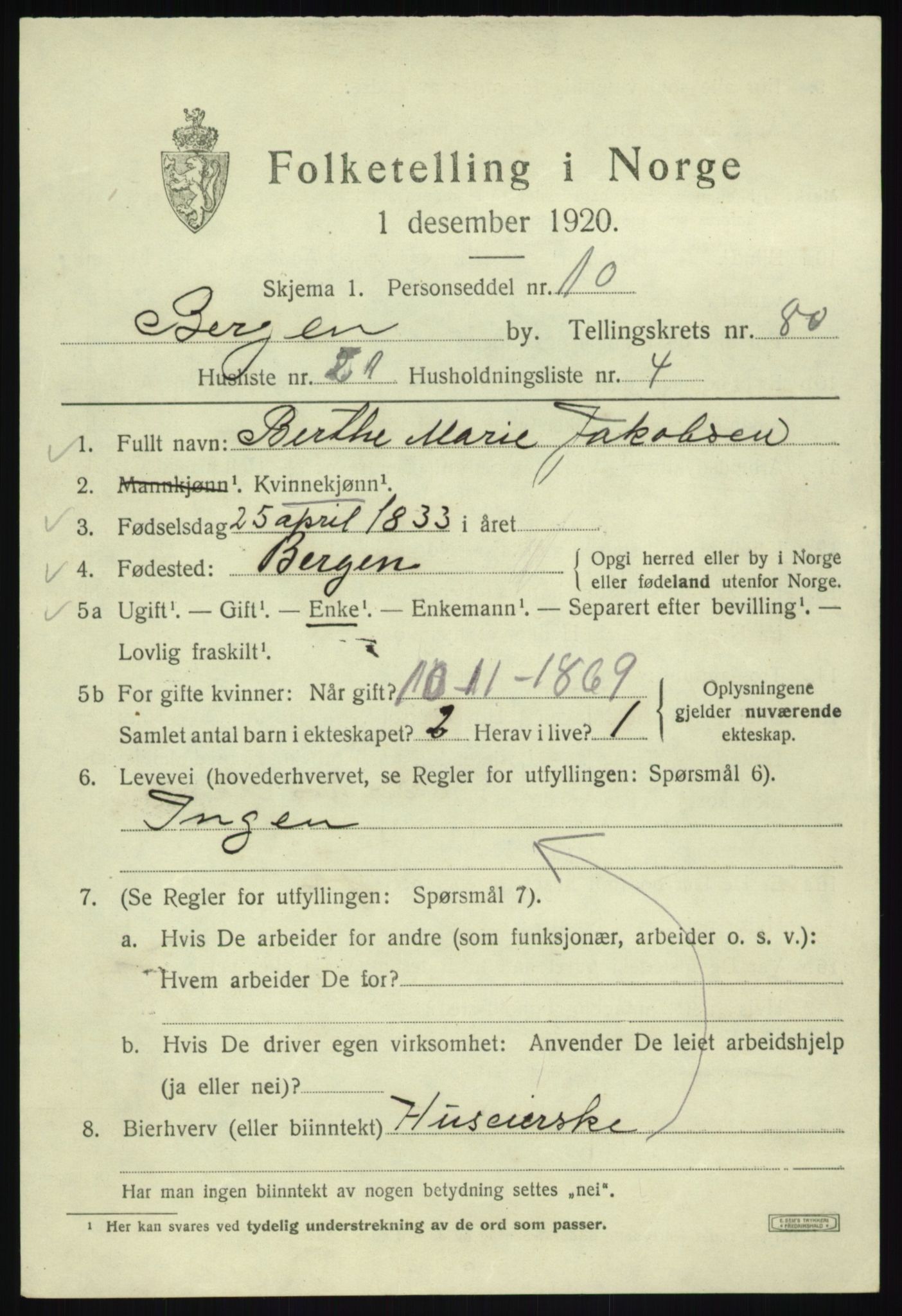 SAB, Folketelling 1920 for 1301 Bergen kjøpstad, 1920, s. 151403