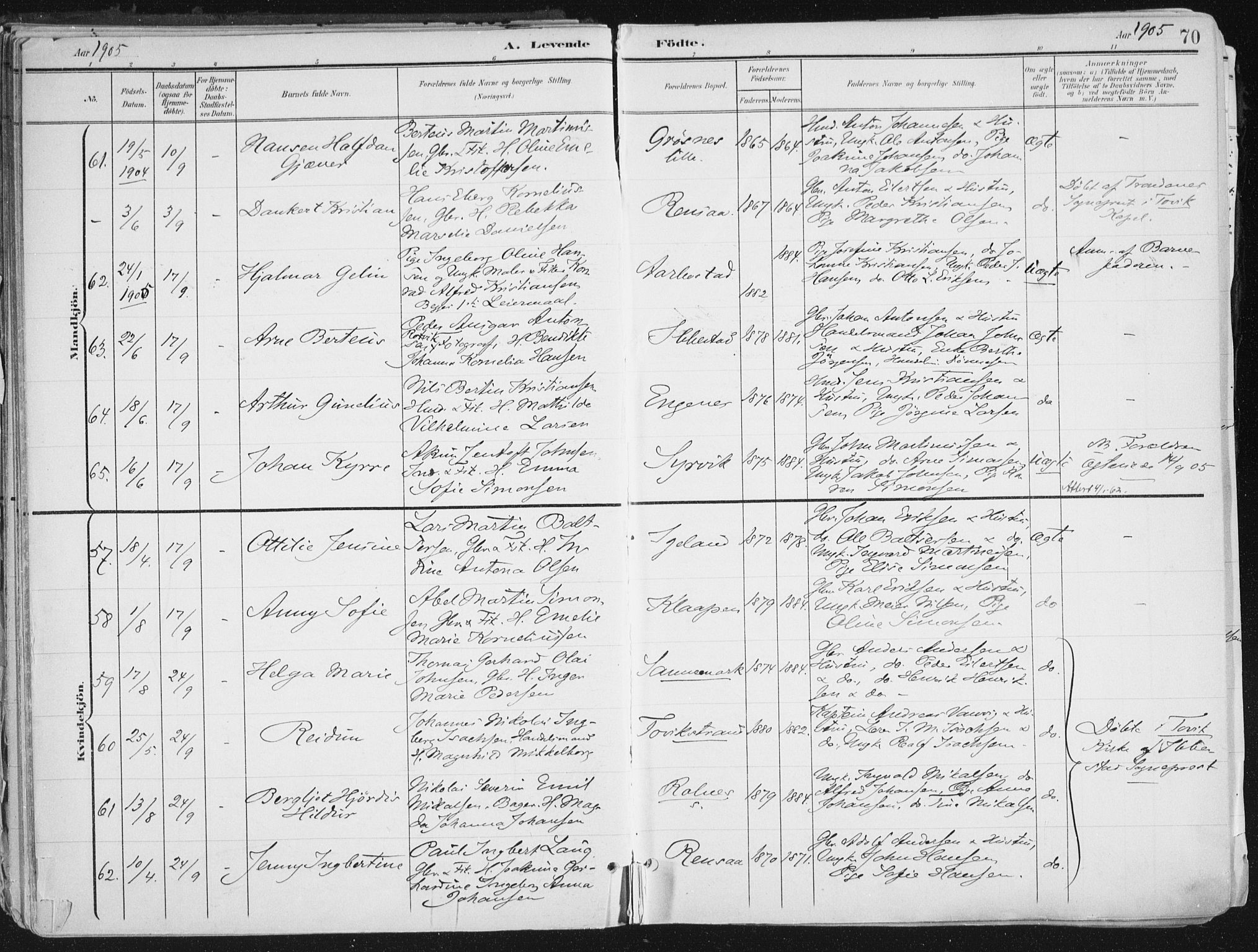 Ibestad sokneprestembete, AV/SATØ-S-0077/H/Ha/Haa/L0017kirke: Ministerialbok nr. 17, 1901-1914, s. 70