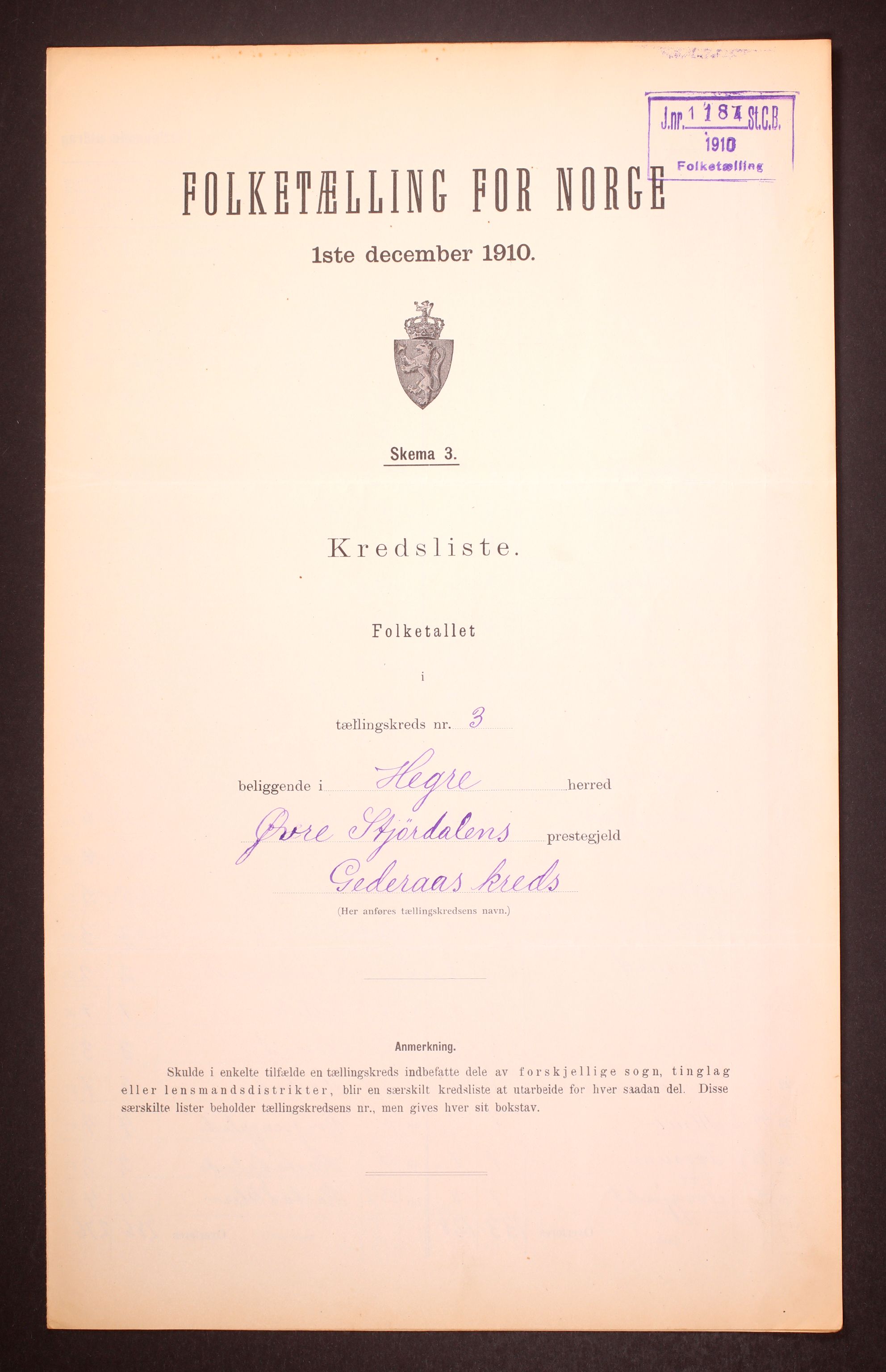 RA, Folketelling 1910 for 1712 Hegra herred, 1910, s. 10