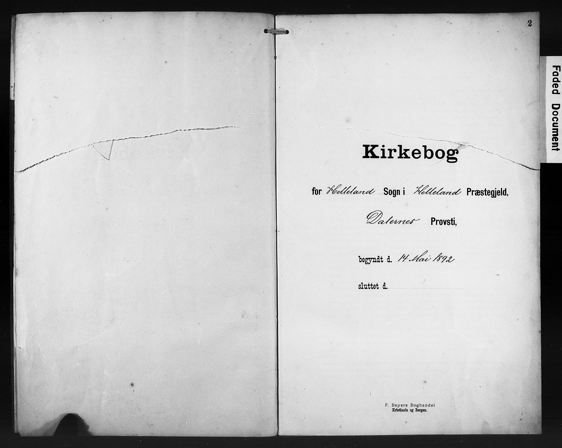 Helleland sokneprestkontor, SAST/A-101810: Ministerialbok nr. 30BA12, 1892-1918, s. 2