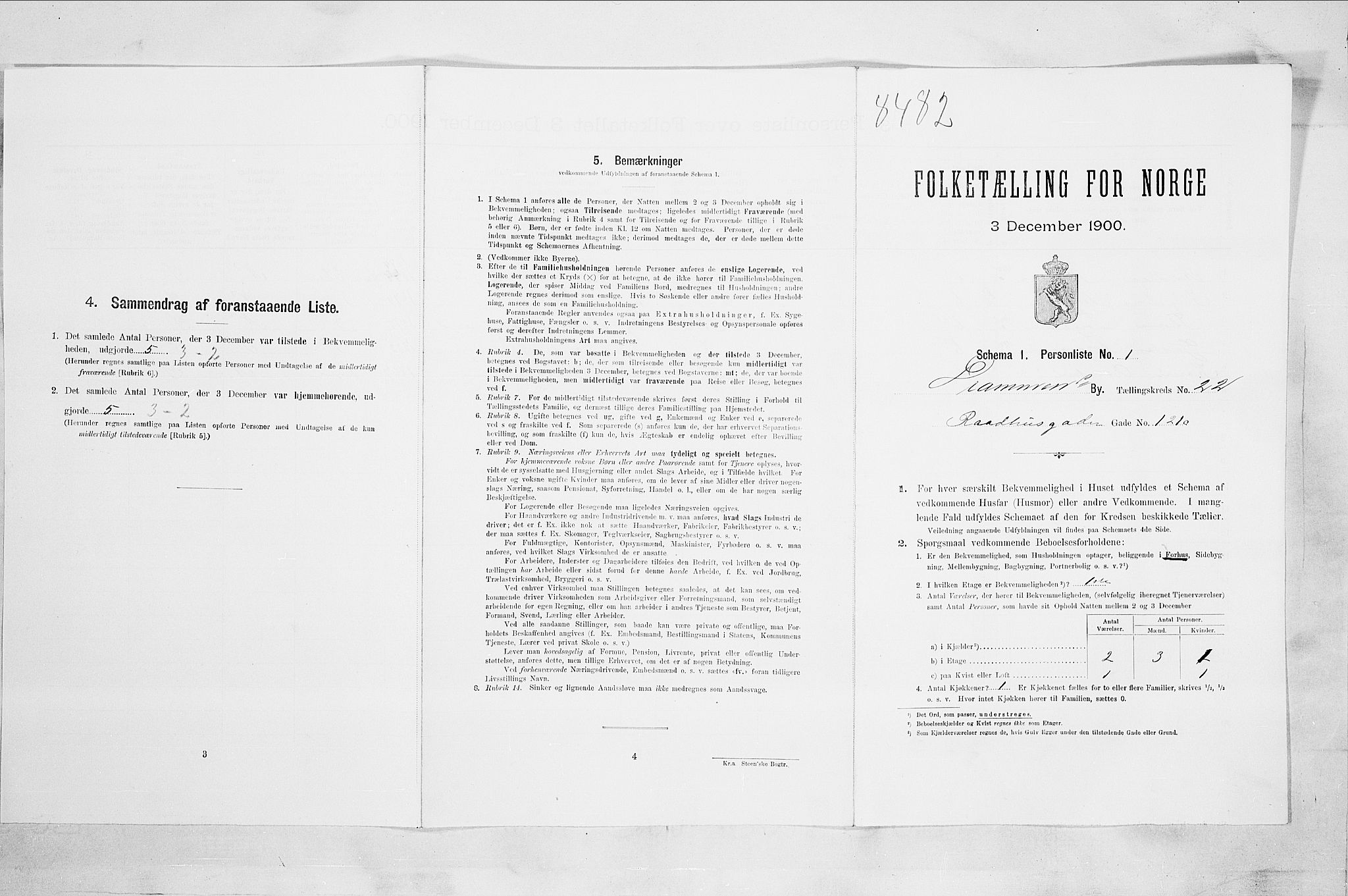 RA, Folketelling 1900 for 0602 Drammen kjøpstad, 1900, s. 3751