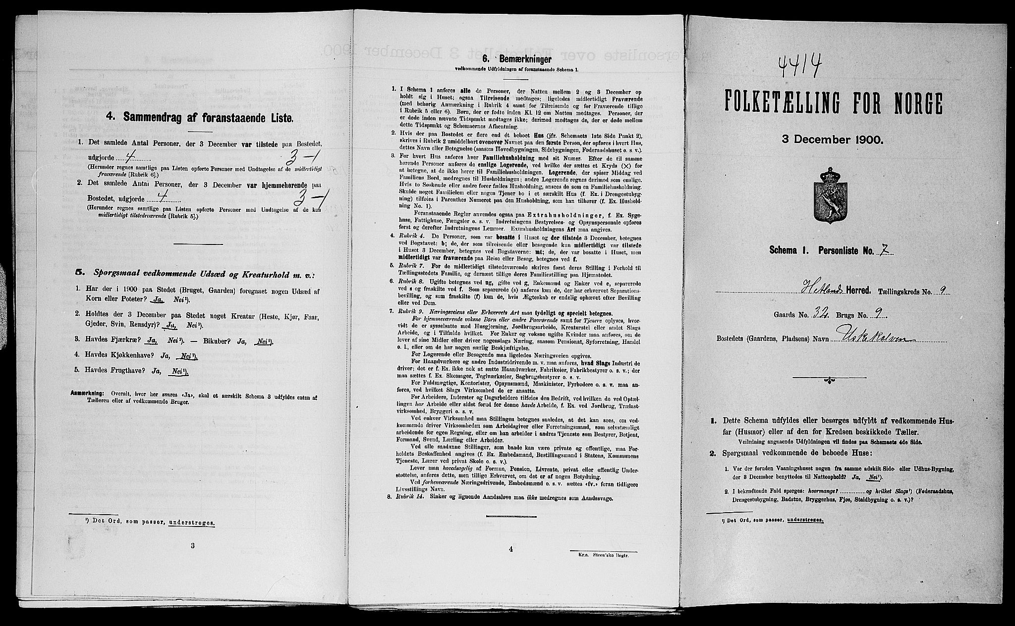 SAST, Folketelling 1900 for 1126 Hetland herred, 1900, s. 1352