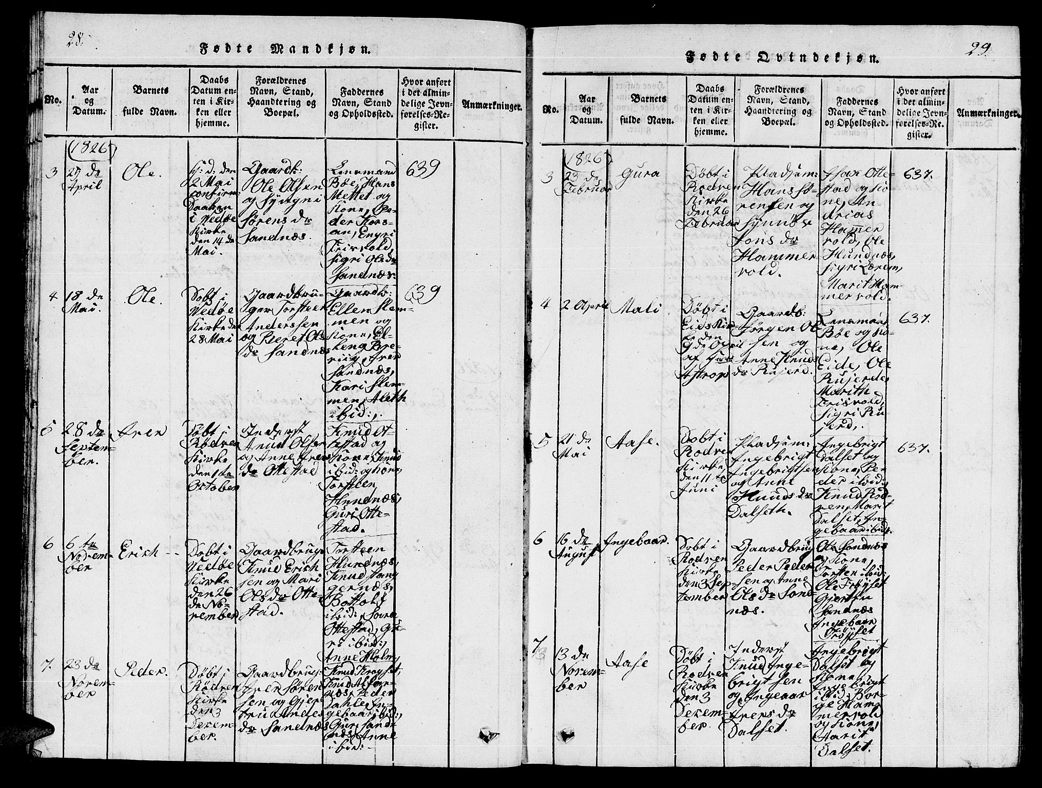 Ministerialprotokoller, klokkerbøker og fødselsregistre - Møre og Romsdal, AV/SAT-A-1454/548/L0613: Klokkerbok nr. 548C01, 1818-1846, s. 28-29