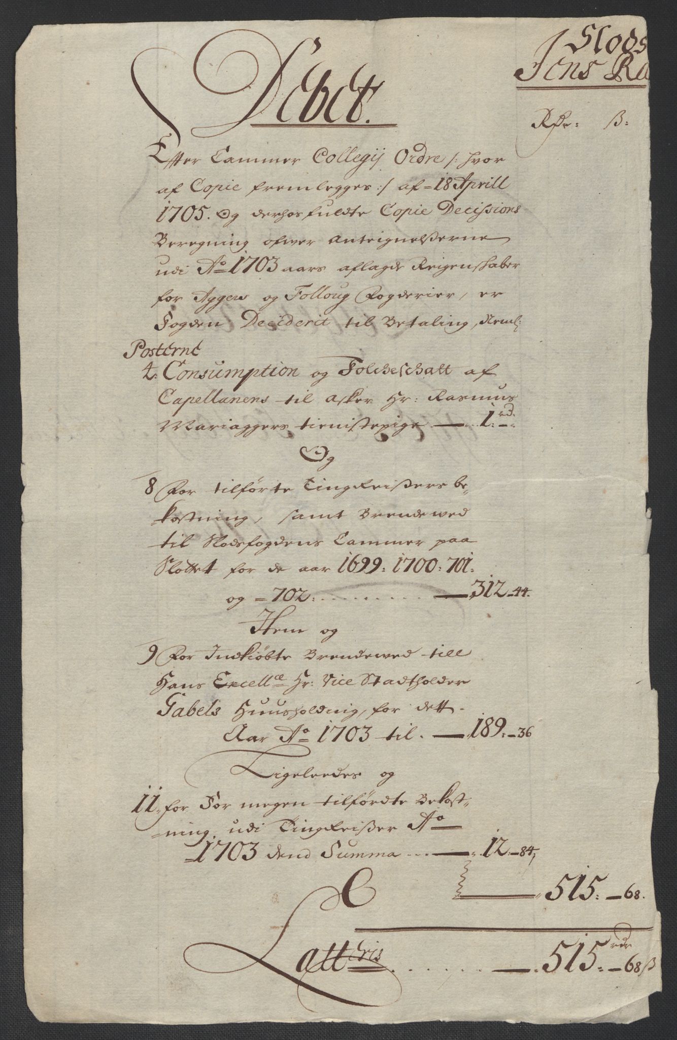 Rentekammeret inntil 1814, Reviderte regnskaper, Fogderegnskap, RA/EA-4092/R10/L0446: Fogderegnskap Aker og Follo, 1705-1706, s. 4