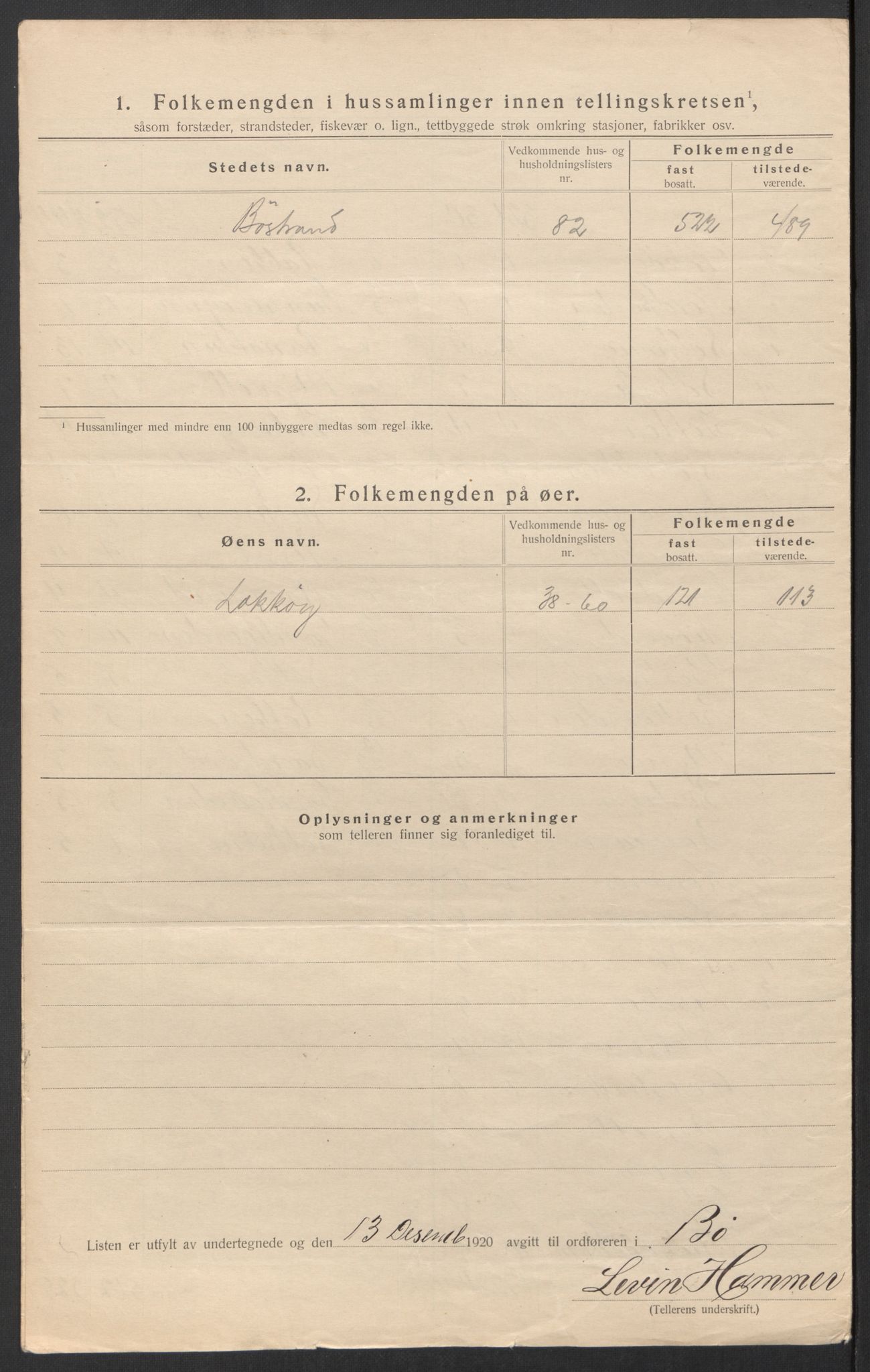 SAT, Folketelling 1920 for 1867 Bø herred, 1920, s. 21