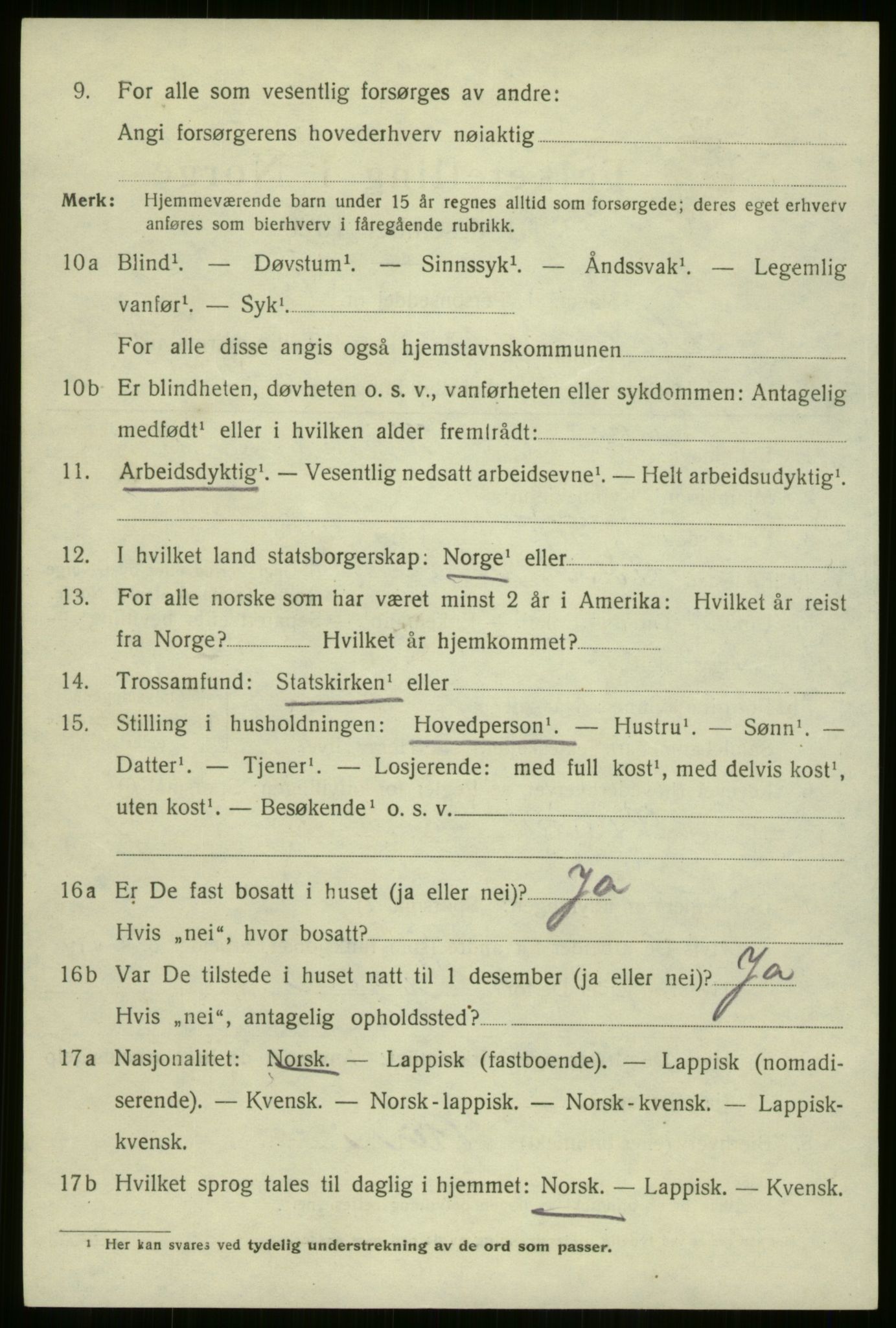 SATØ, Folketelling 1920 for 2001 Hammerfest kjøpstad, 1920, s. 3157