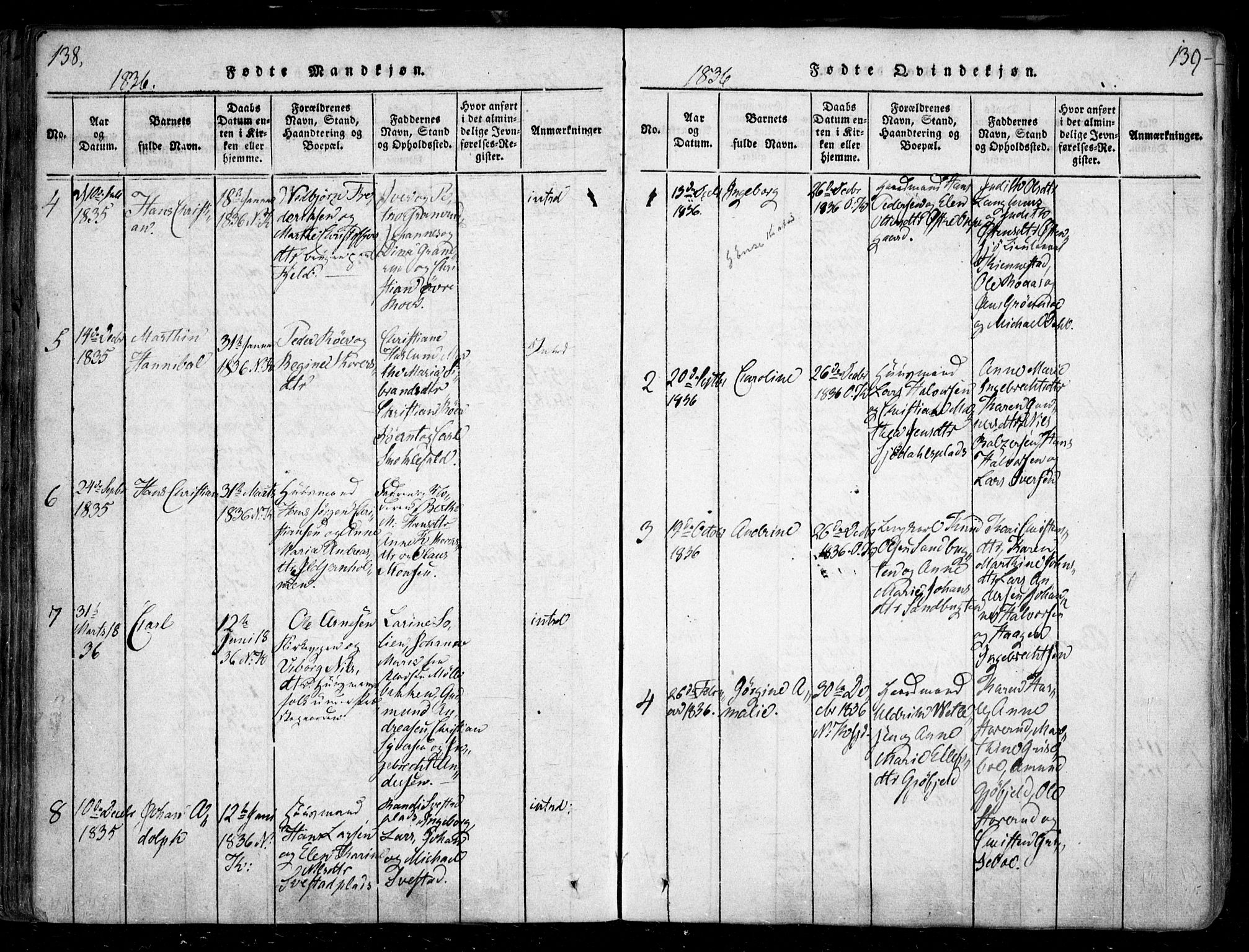 Nesodden prestekontor Kirkebøker, AV/SAO-A-10013/F/Fa/L0006: Ministerialbok nr. I 6, 1814-1847, s. 138-139