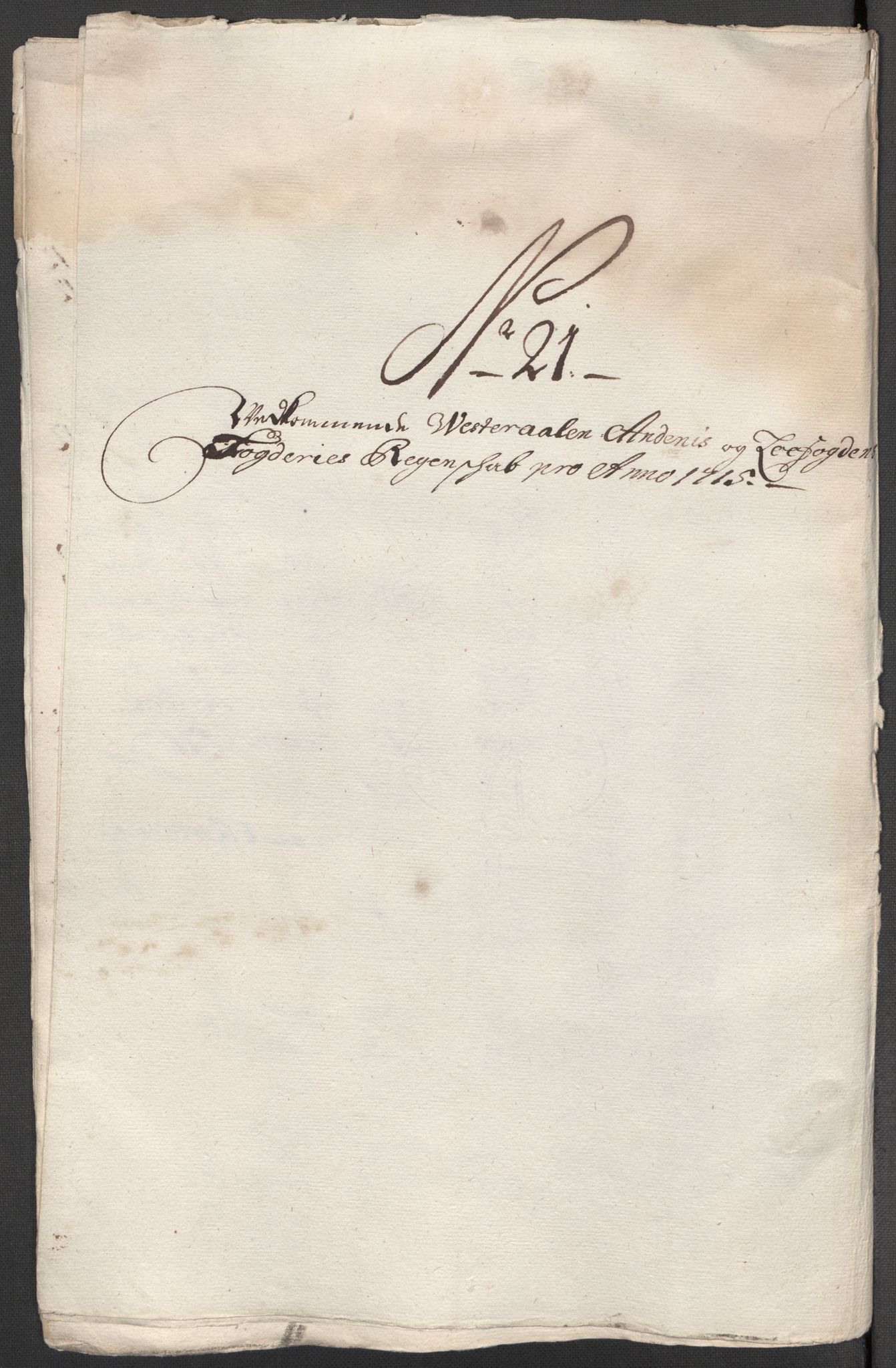 Rentekammeret inntil 1814, Reviderte regnskaper, Fogderegnskap, RA/EA-4092/R67/L4681: Fogderegnskap Vesterålen, Andenes og Lofoten, 1715, s. 144