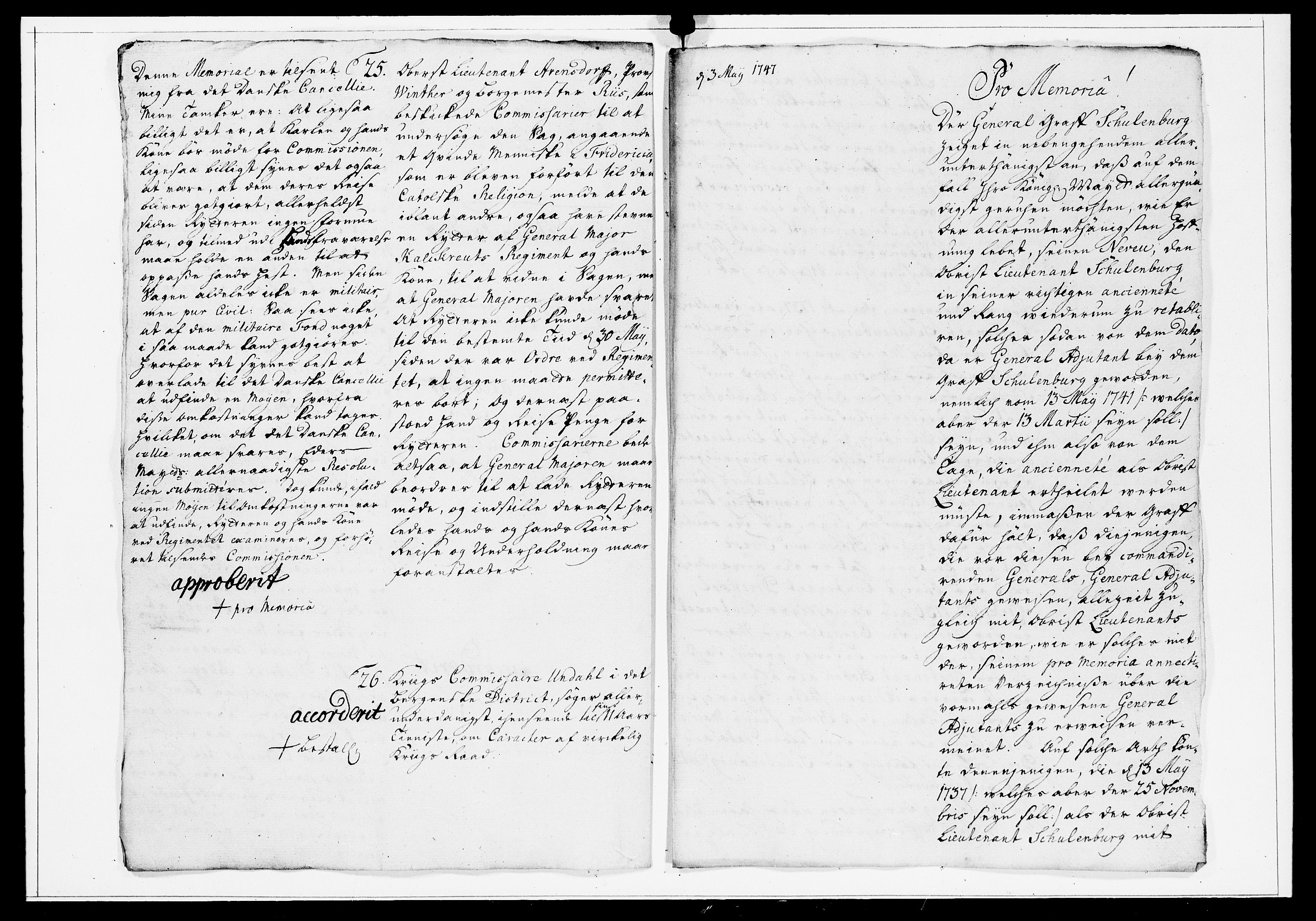 Krigskollegiet, Krigskancelliet, DRA/A-0006/-/1199-1204: Refererede sager, 1747, s. 147