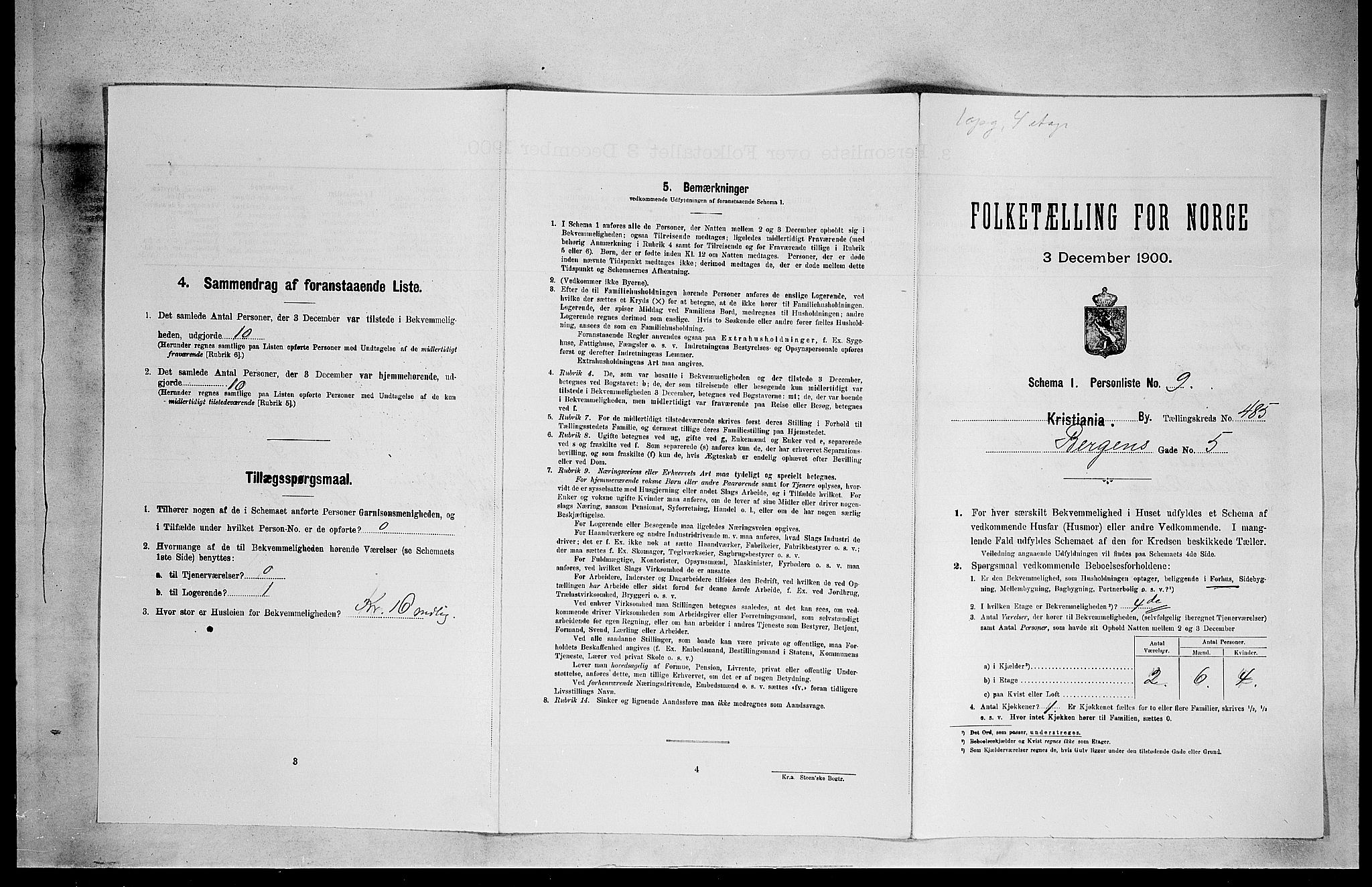 SAO, Folketelling 1900 for 0301 Kristiania kjøpstad, 1900, s. 4094