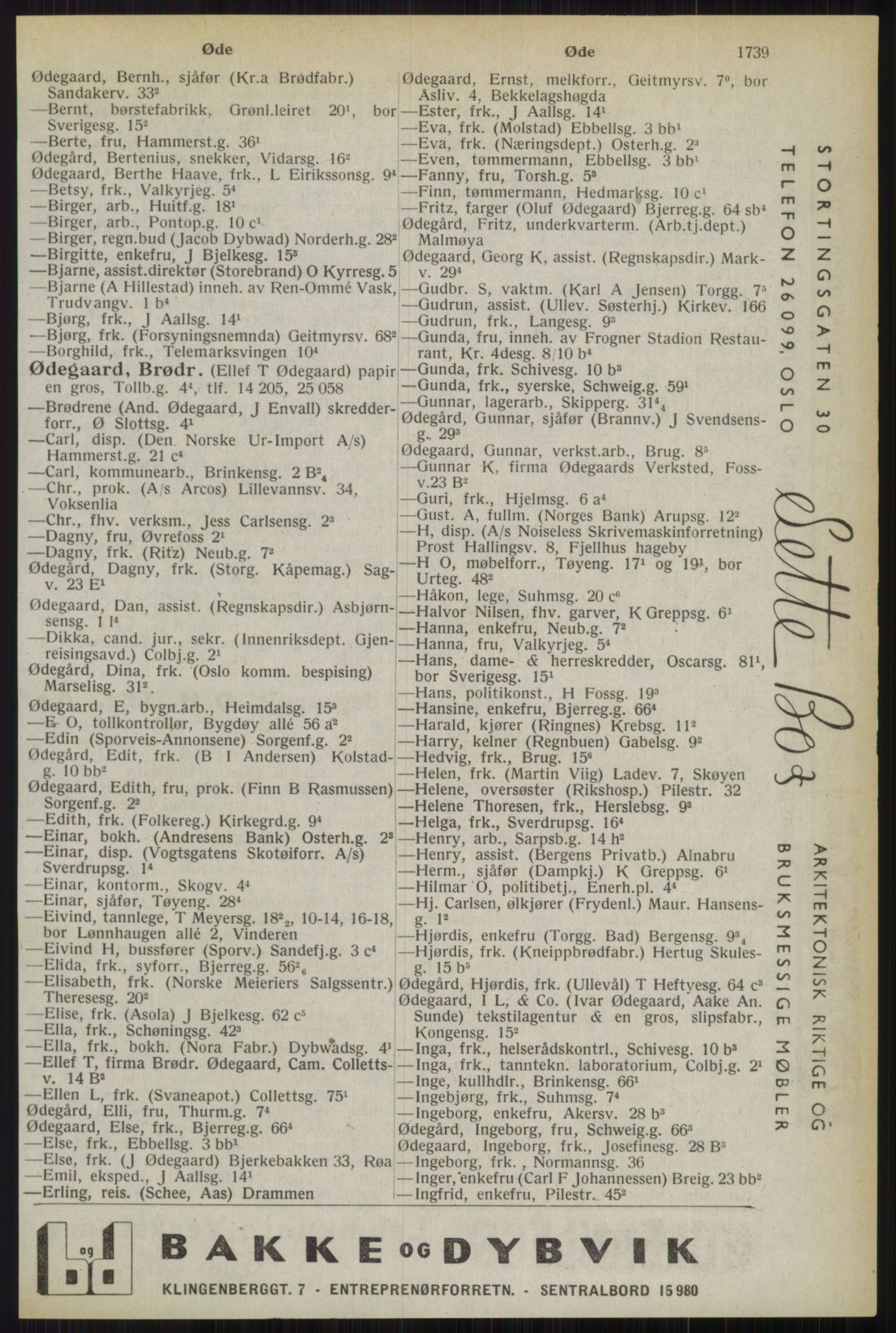 Kristiania/Oslo adressebok, PUBL/-, 1944, s. 1739