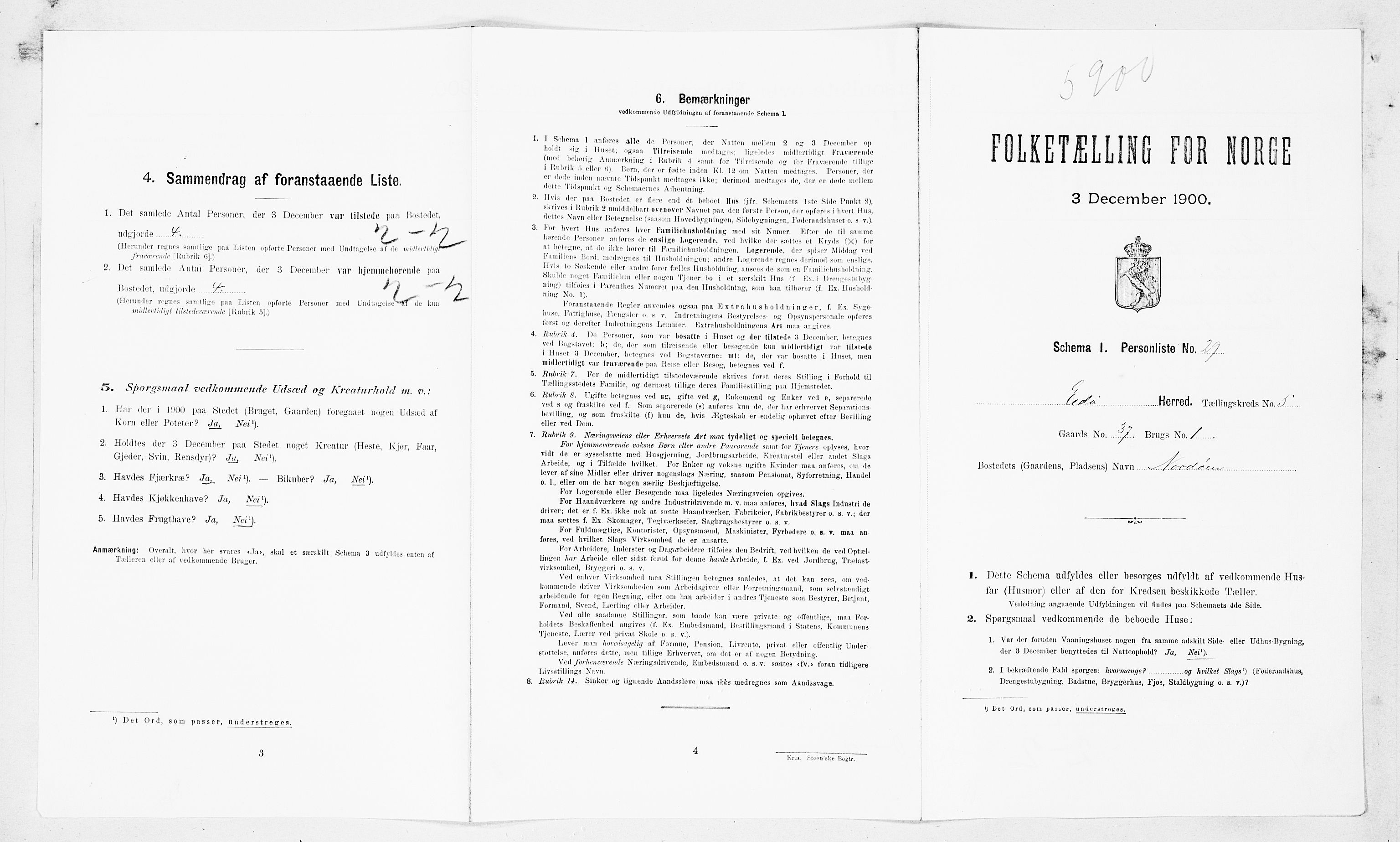 SAT, Folketelling 1900 for 1573 Edøy herred, 1900, s. 412