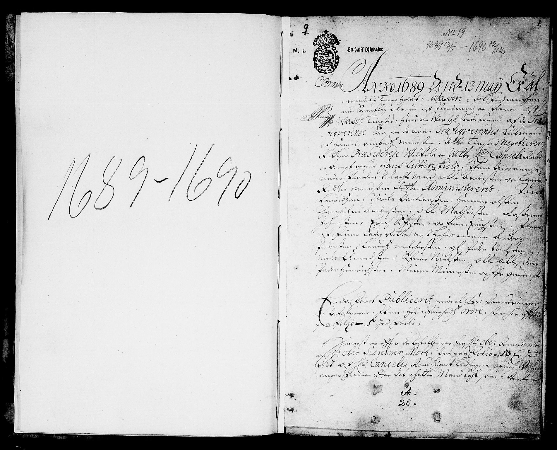 Finnmark sorenskriveri, AV/SATØ-S-0053/F/Fa/L0023: Justisprotokoller, 1689-1690, s. 0b-1a