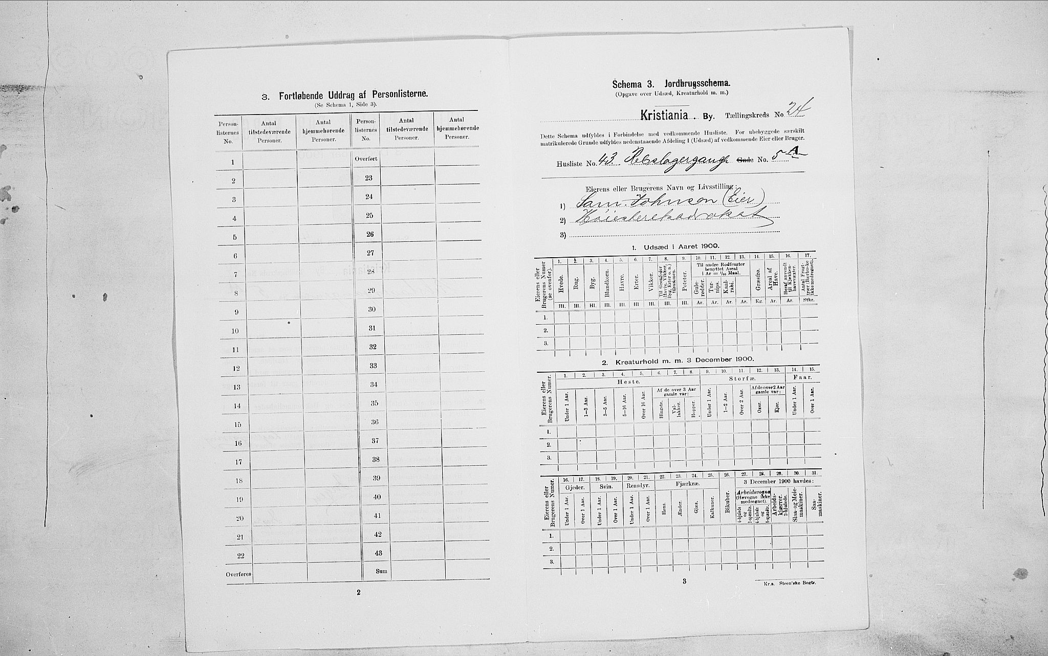 SAO, Folketelling 1900 for 0301 Kristiania kjøpstad, 1900, s. 74427