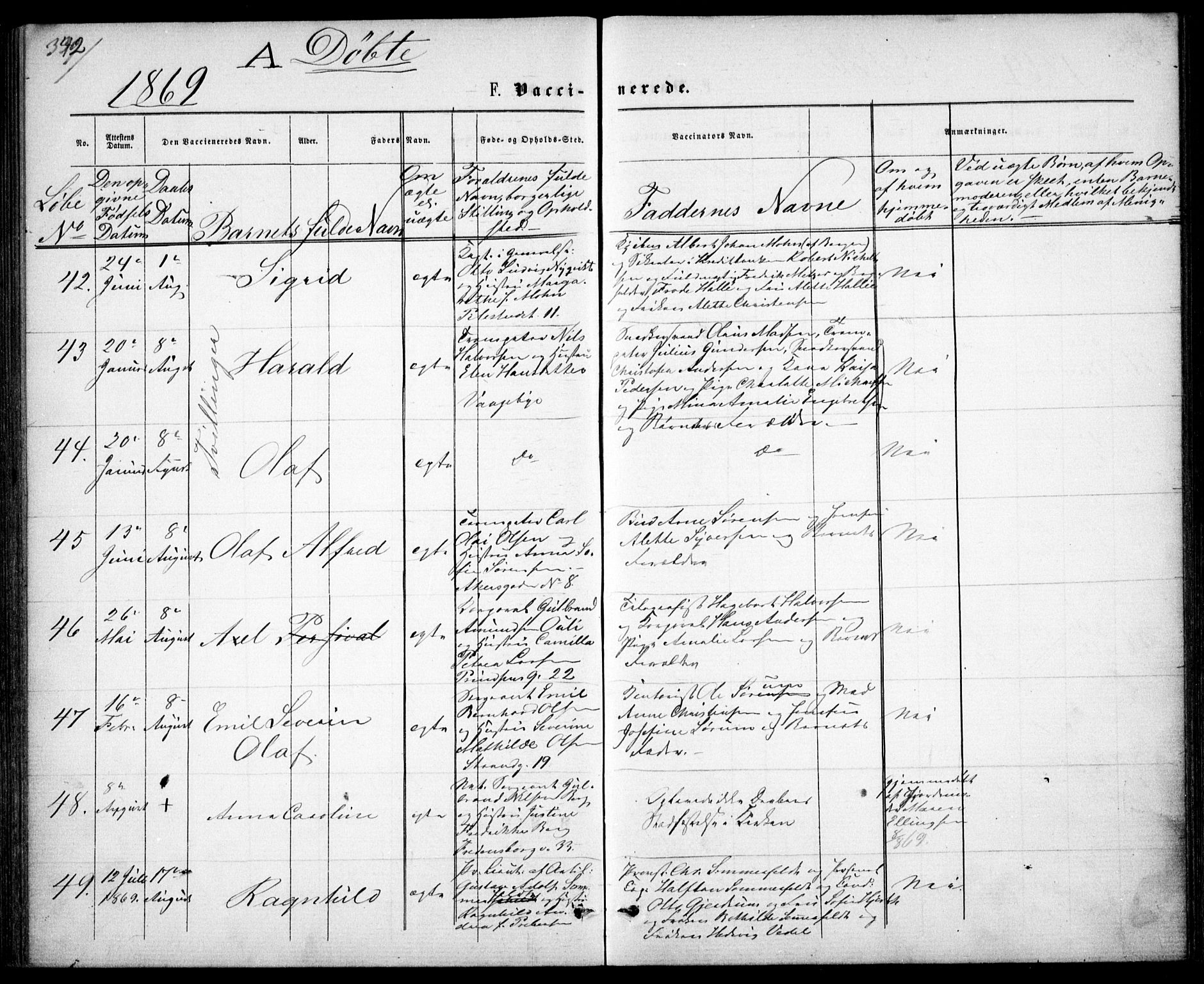 Garnisonsmenigheten Kirkebøker, AV/SAO-A-10846/G/Ga/L0006: Klokkerbok nr. 6, 1860-1880, s. 342