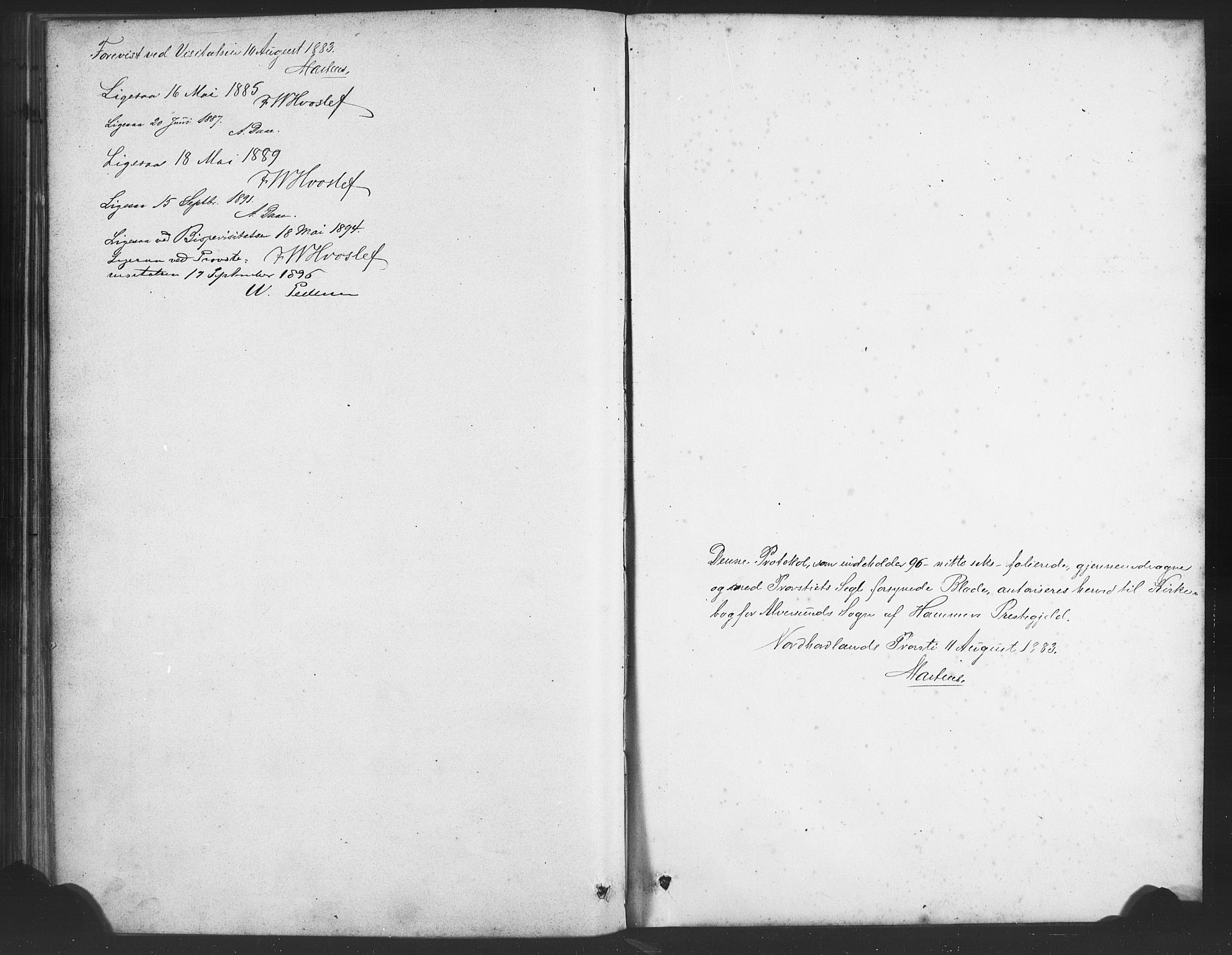 Alversund Sokneprestembete, AV/SAB-A-73901/H/Ha/Haa/Haaa/L0001: Ministerialbok nr. A 1, 1882-1896