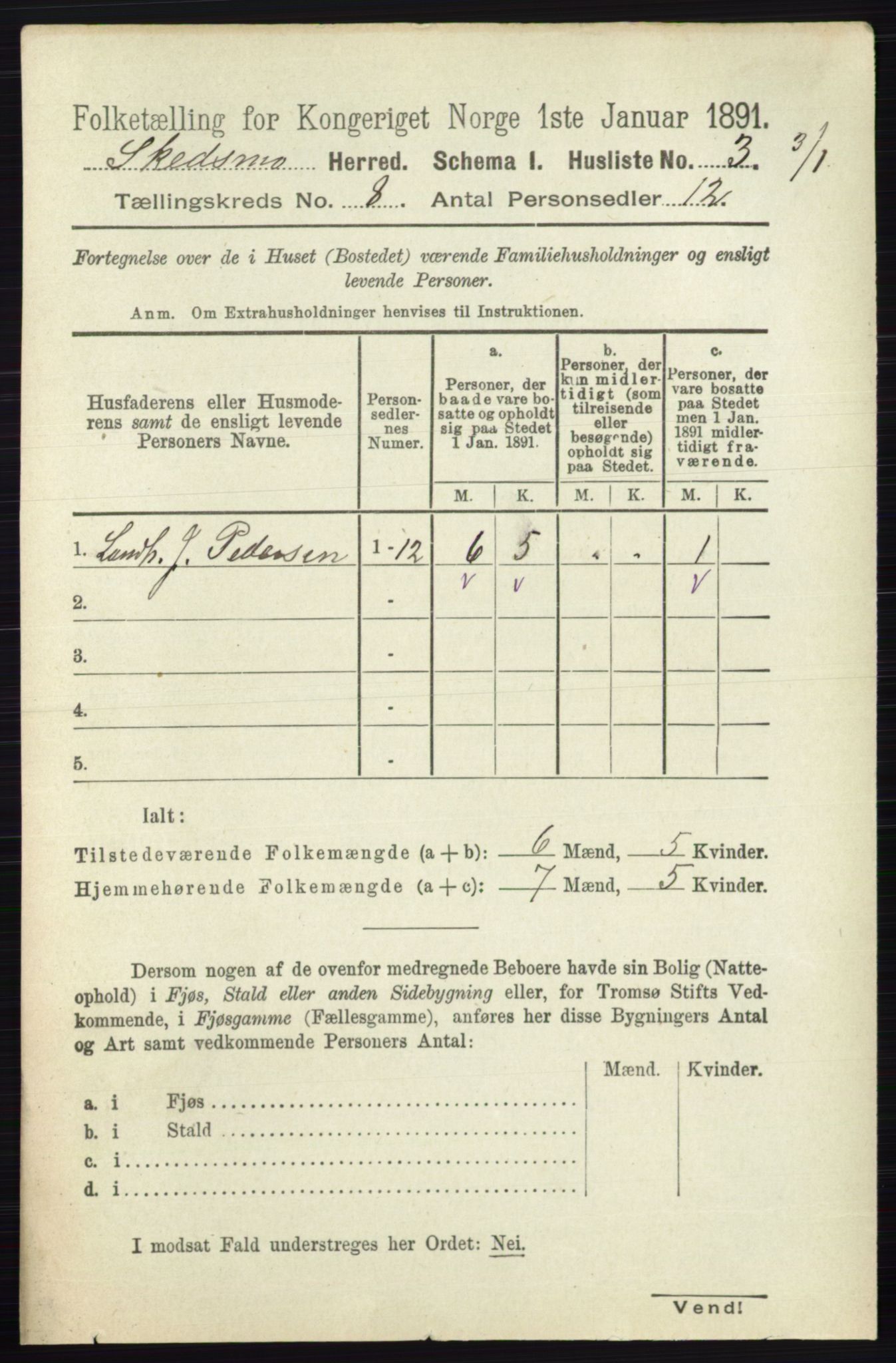 RA, Folketelling 1891 for 0231 Skedsmo herred, 1891, s. 3814