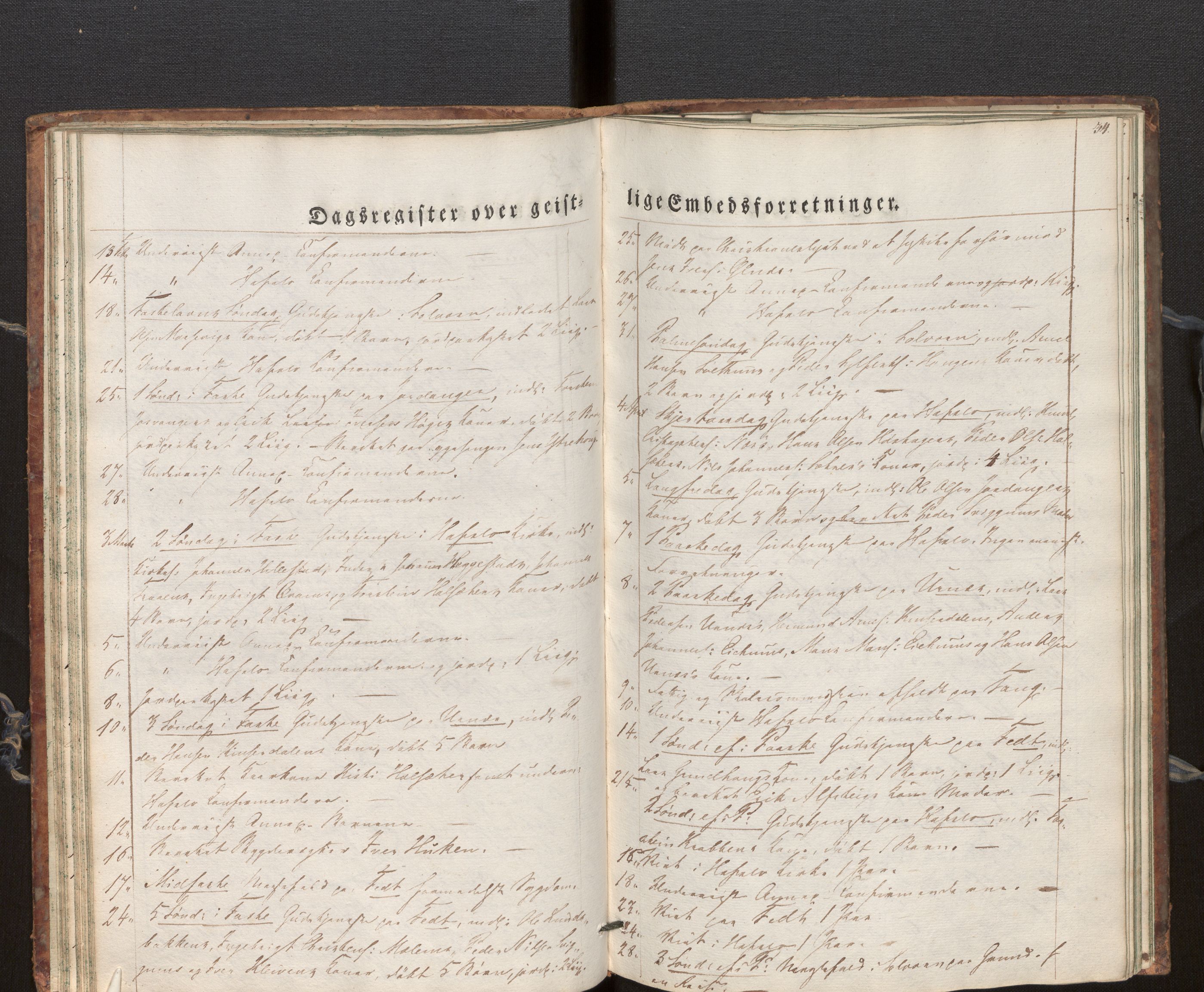 Hafslo sokneprestembete, AV/SAB-A-80301/H/Haa/Haaf/L0001: Dagsregister nr. F 1, 1834-1854, s. 34