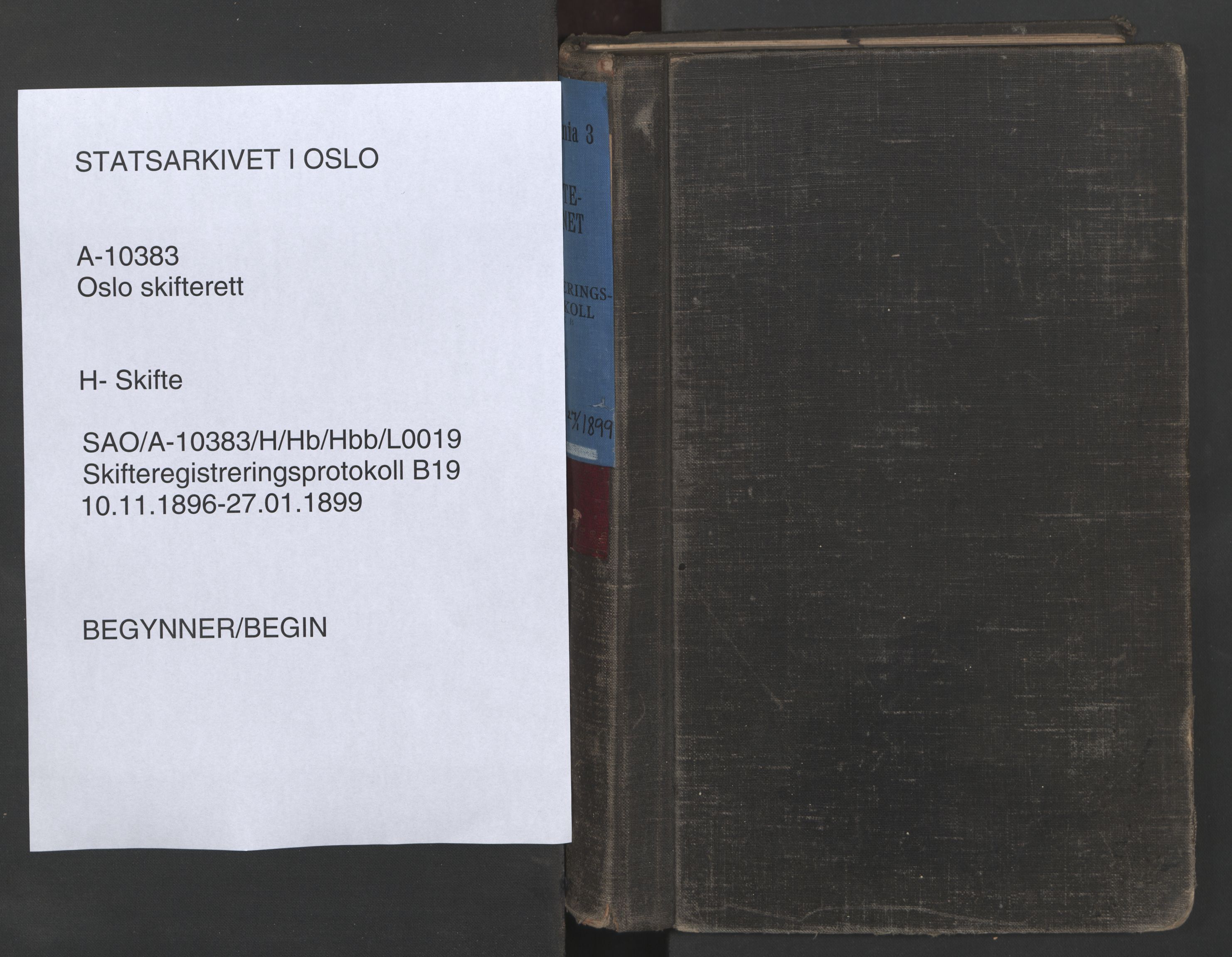 Oslo skifterett, SAO/A-10383/H/Hb/Hbb/L0019: Skifteregistreringsprotokoll, 1896-1899