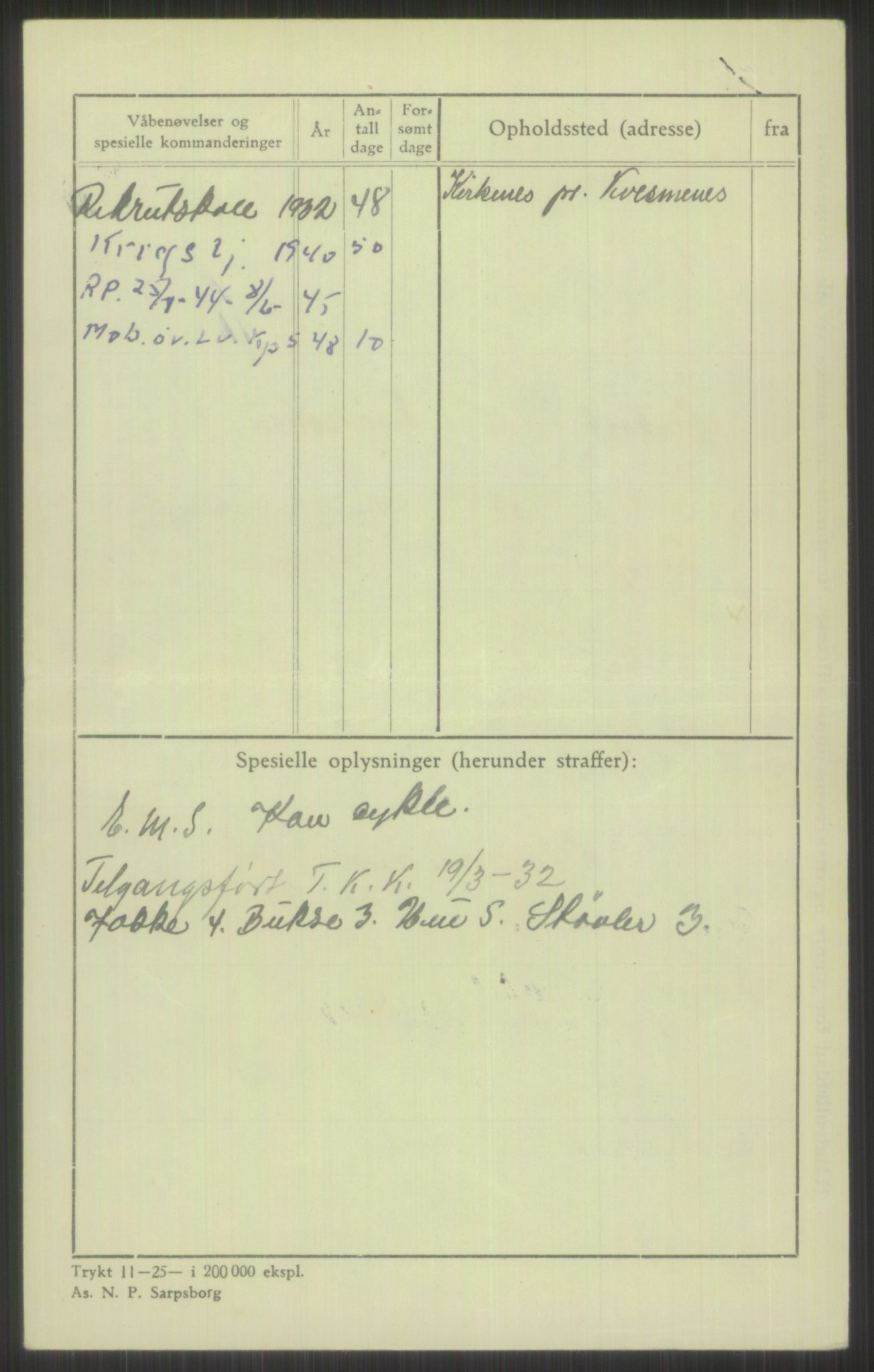 Forsvaret, Troms infanteriregiment nr. 16, AV/RA-RAFA-3146/P/Pa/L0016: Rulleblad for regimentets menige mannskaper, årsklasse 1932, 1932, s. 308