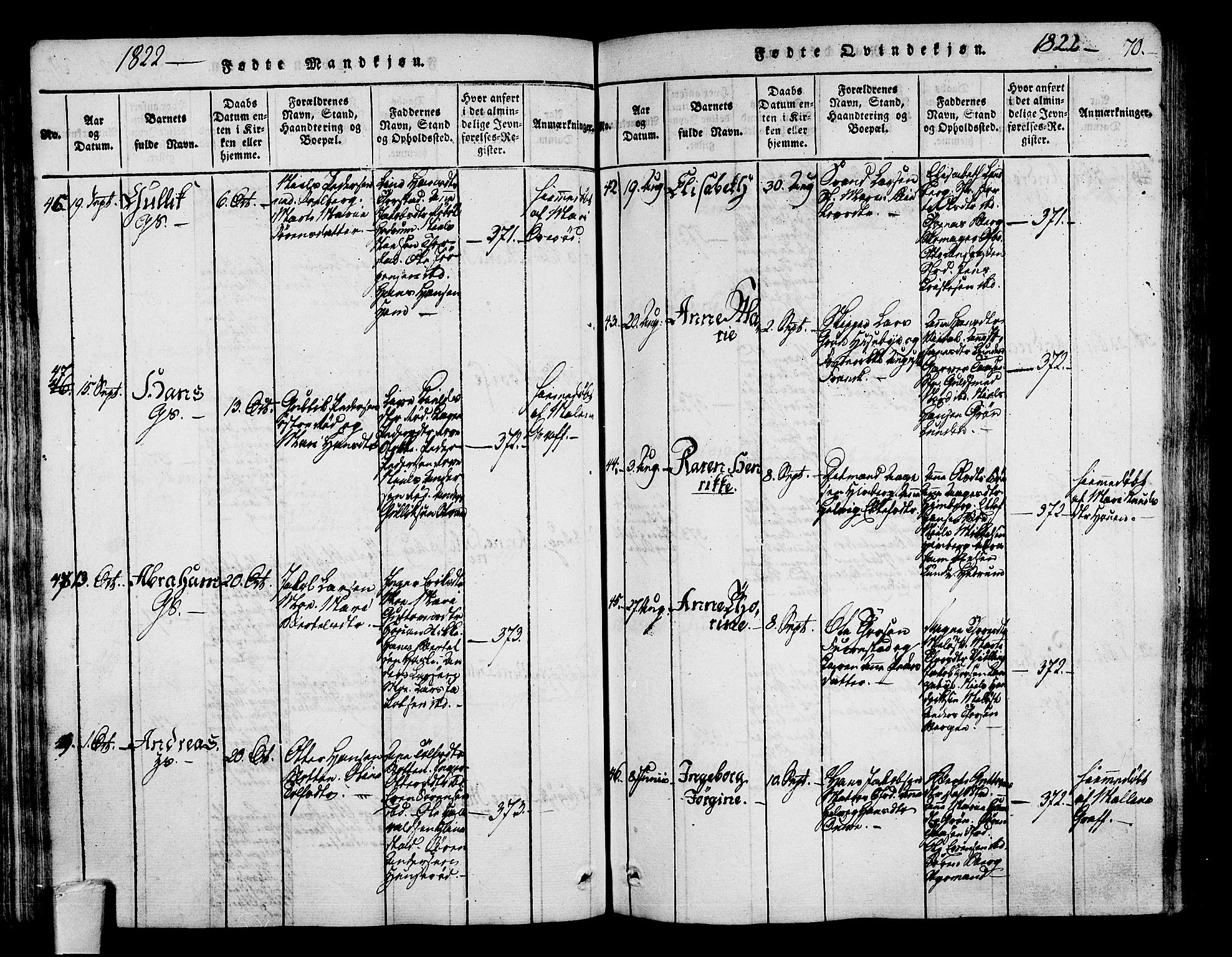 Sandar kirkebøker, AV/SAKO-A-243/F/Fa/L0004: Ministerialbok nr. 4, 1814-1832, s. 70
