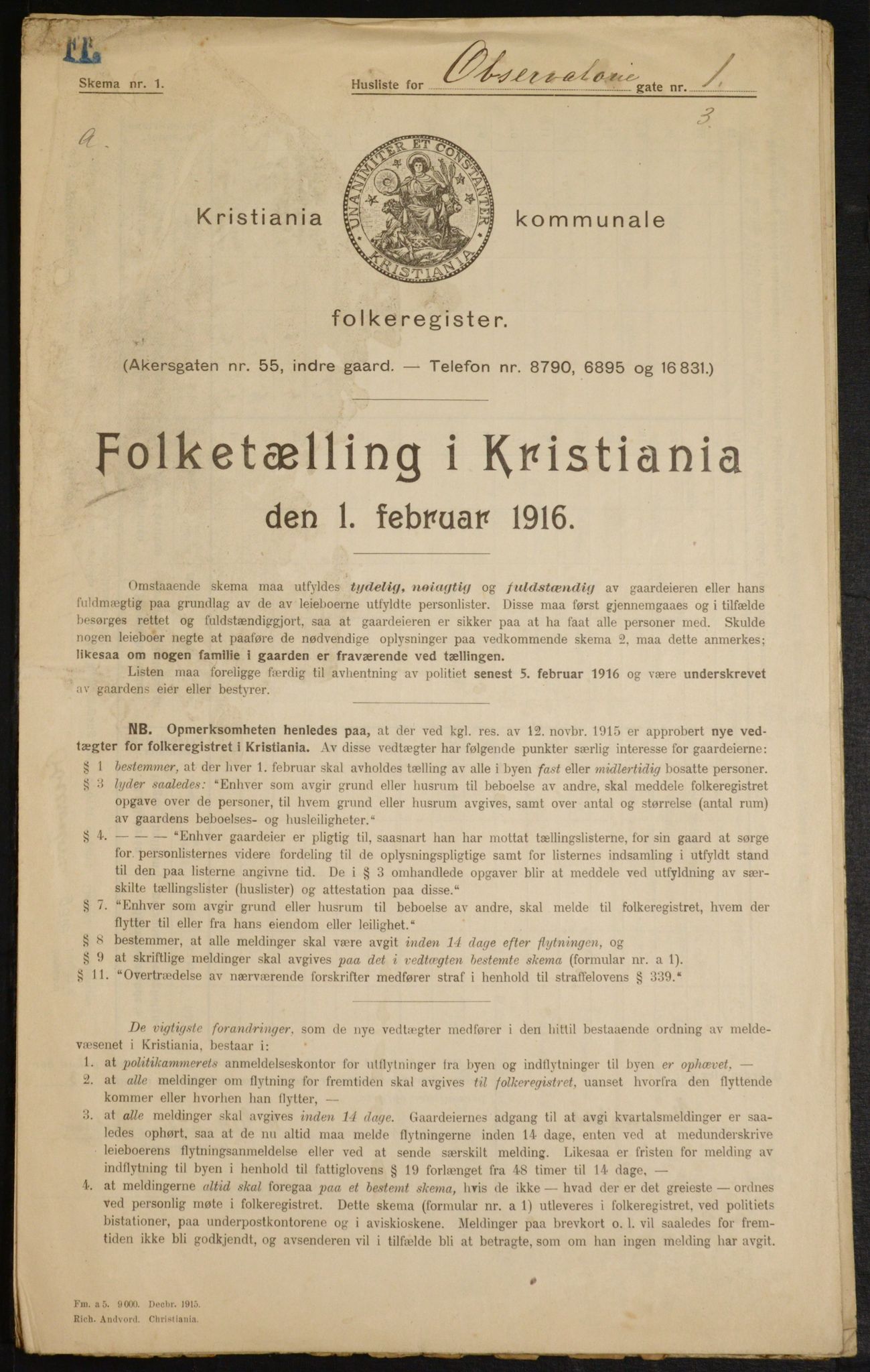 OBA, Kommunal folketelling 1.2.1916 for Kristiania, 1916, s. 75911