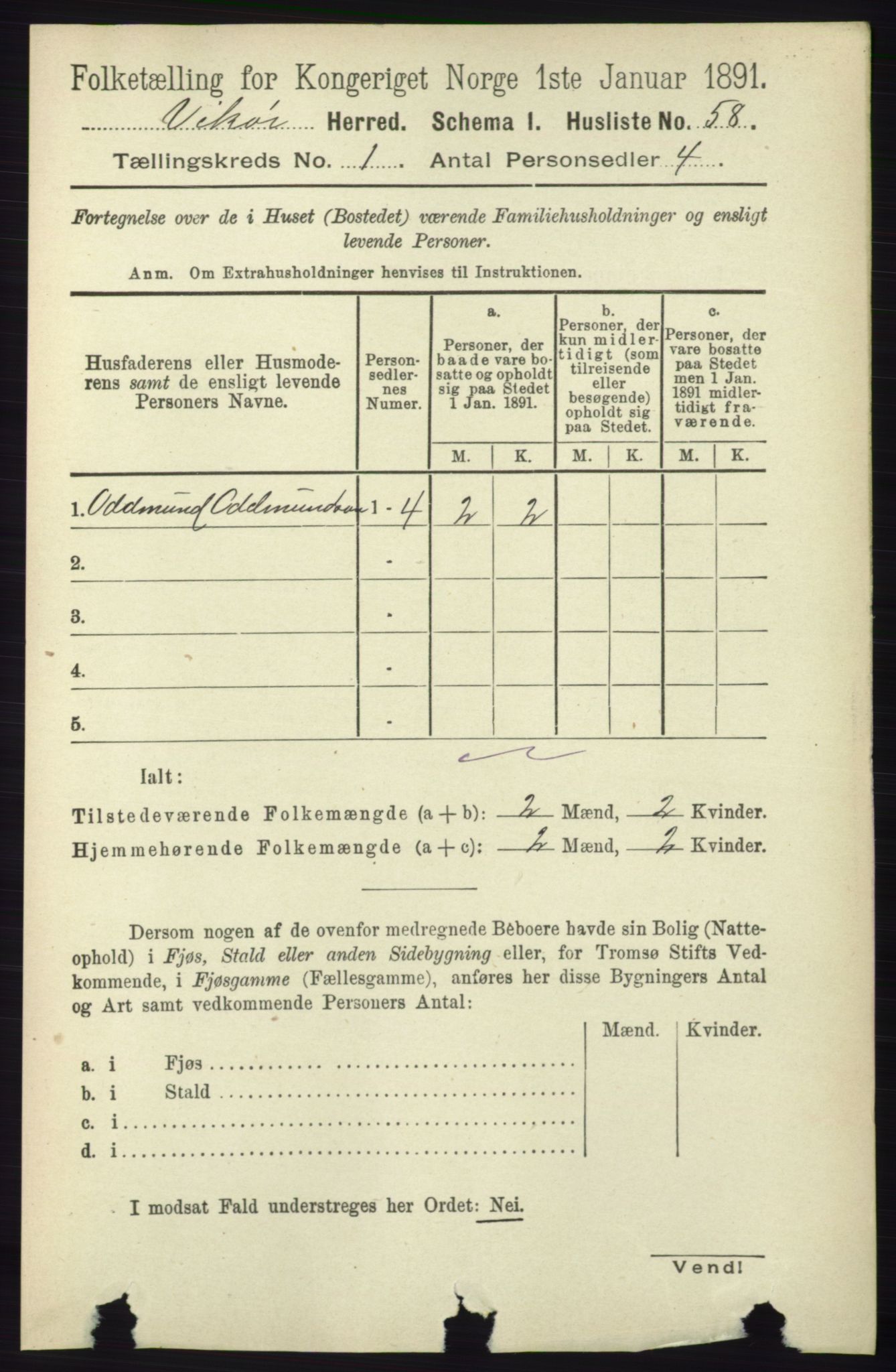 RA, Folketelling 1891 for 1238 Vikør herred, 1891, s. 90