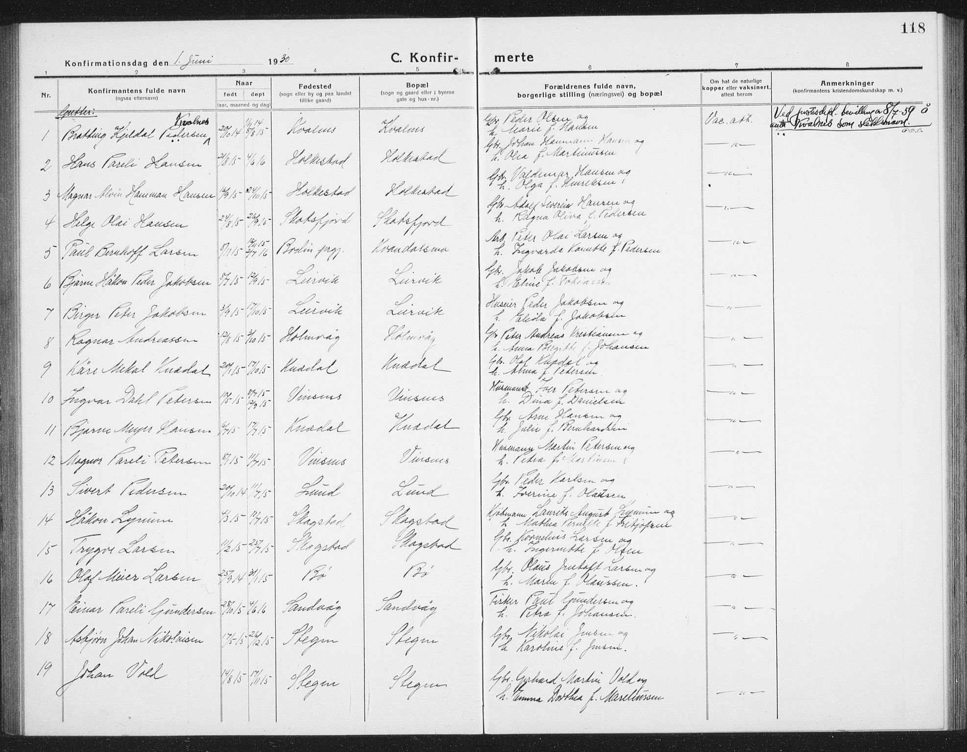 Ministerialprotokoller, klokkerbøker og fødselsregistre - Nordland, AV/SAT-A-1459/855/L0817: Klokkerbok nr. 855C06, 1917-1934, s. 118