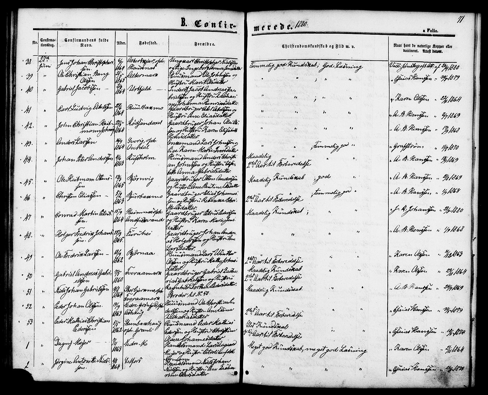 Ministerialprotokoller, klokkerbøker og fødselsregistre - Nordland, AV/SAT-A-1459/827/L0394: Ministerialbok nr. 827A06, 1865-1886, s. 71