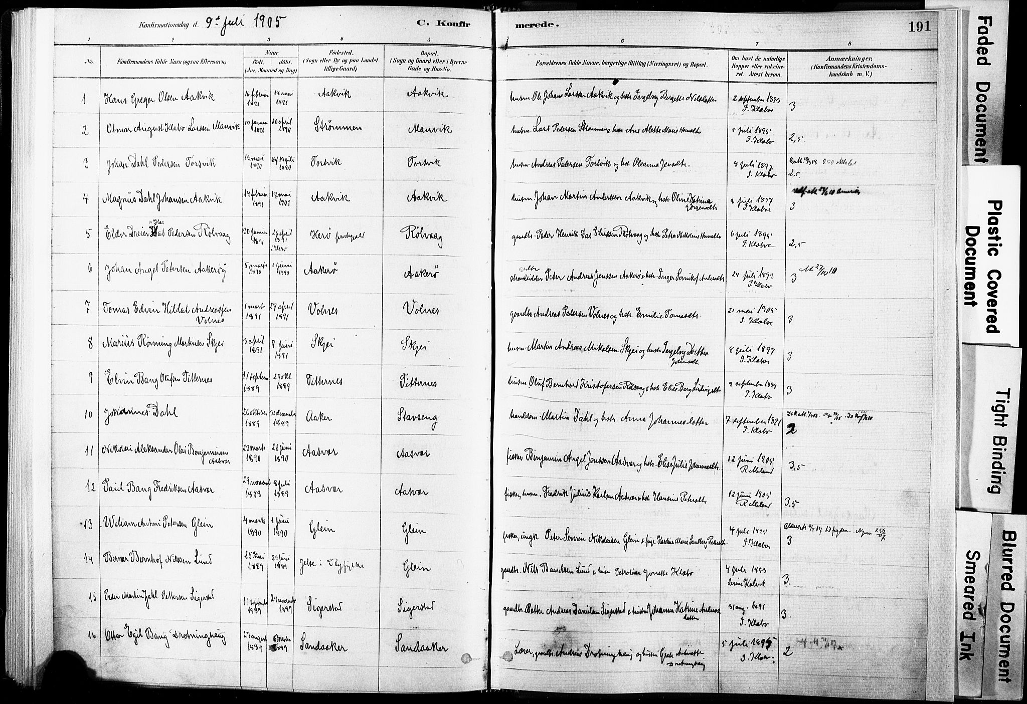 Ministerialprotokoller, klokkerbøker og fødselsregistre - Nordland, AV/SAT-A-1459/835/L0525: Ministerialbok nr. 835A03I, 1881-1910, s. 191
