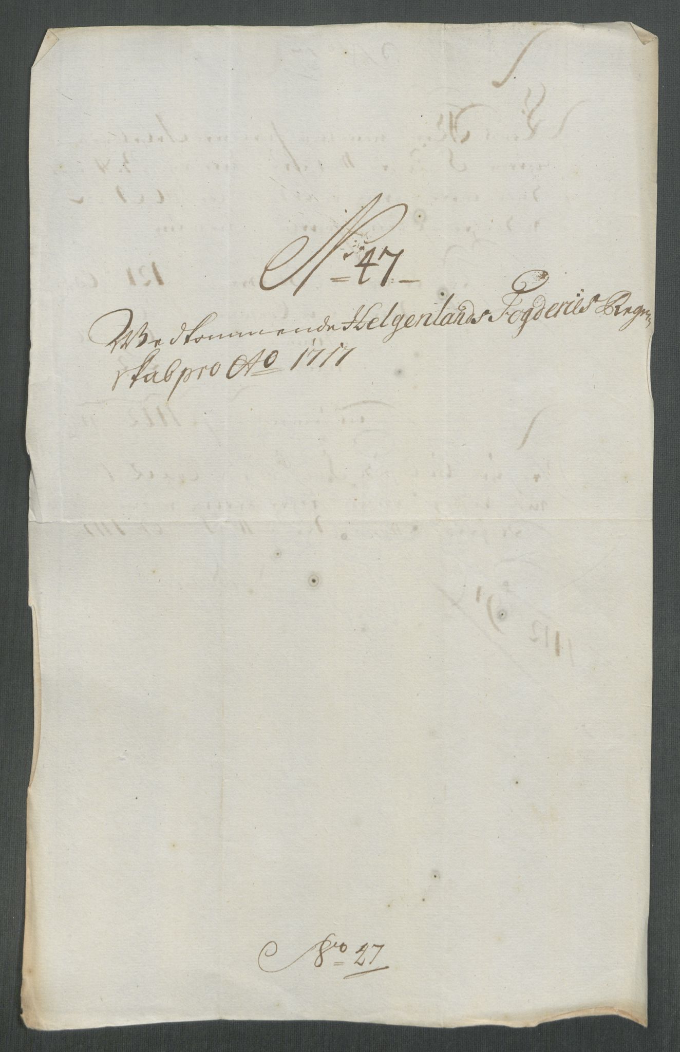 Rentekammeret inntil 1814, Reviderte regnskaper, Fogderegnskap, RA/EA-4092/R65/L4515: Fogderegnskap Helgeland, 1717, s. 341