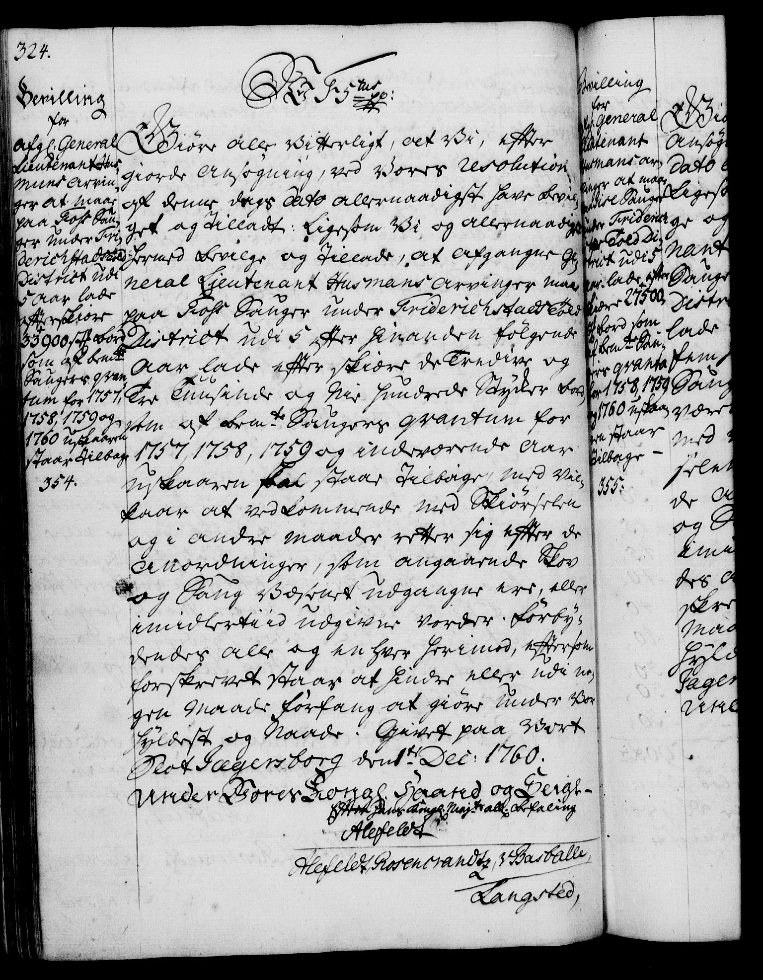 Rentekammeret, Kammerkanselliet, RA/EA-3111/G/Gg/Gga/L0007: Norsk ekspedisjonsprotokoll med register (merket RK 53.7), 1759-1768, s. 324