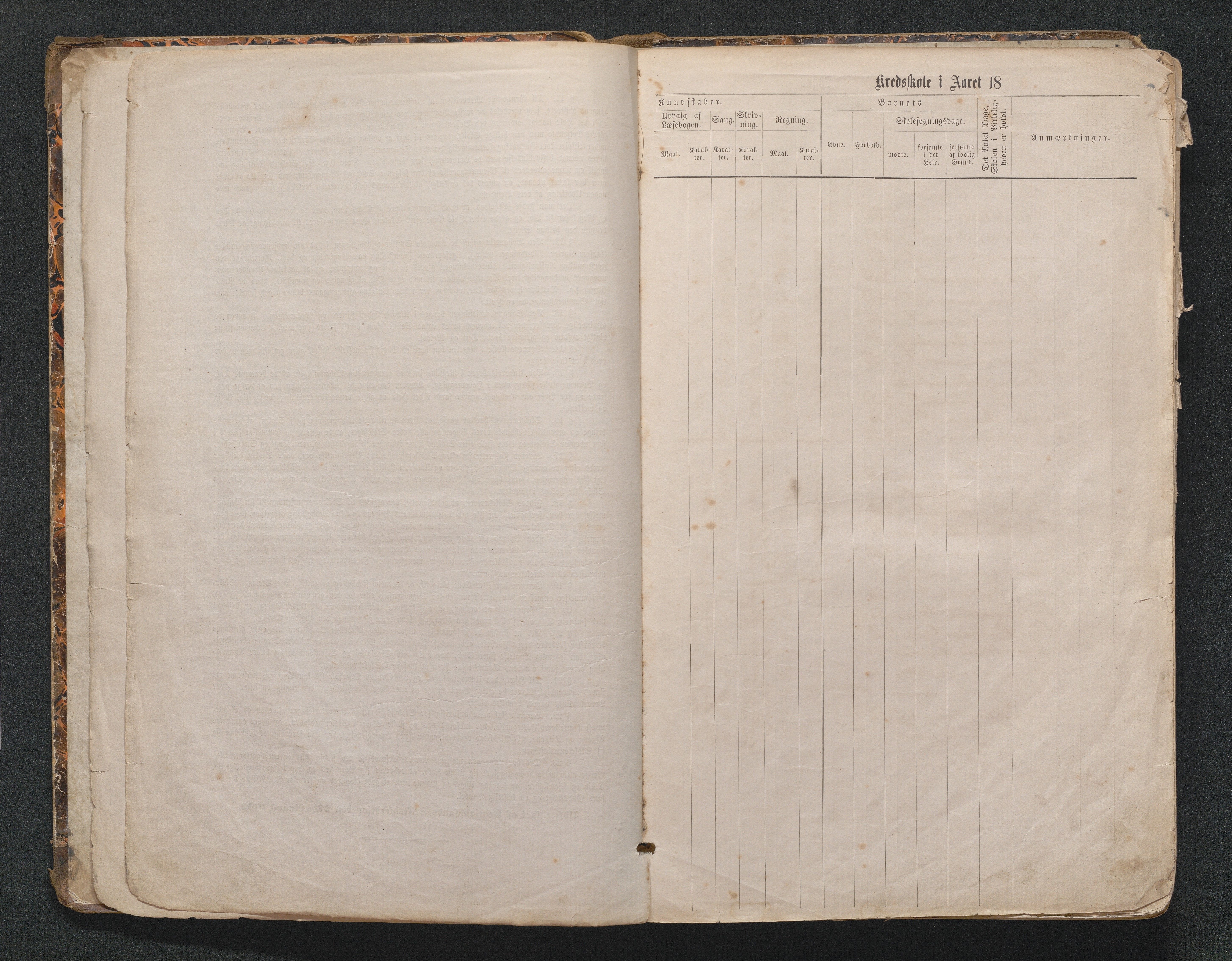 Birkenes kommune, Mosfjell skolekrets, AAMA/KA0928-550f_91/F02/L0001: Skoleprotokoll Flå og Mosfjell, 1867-1909
