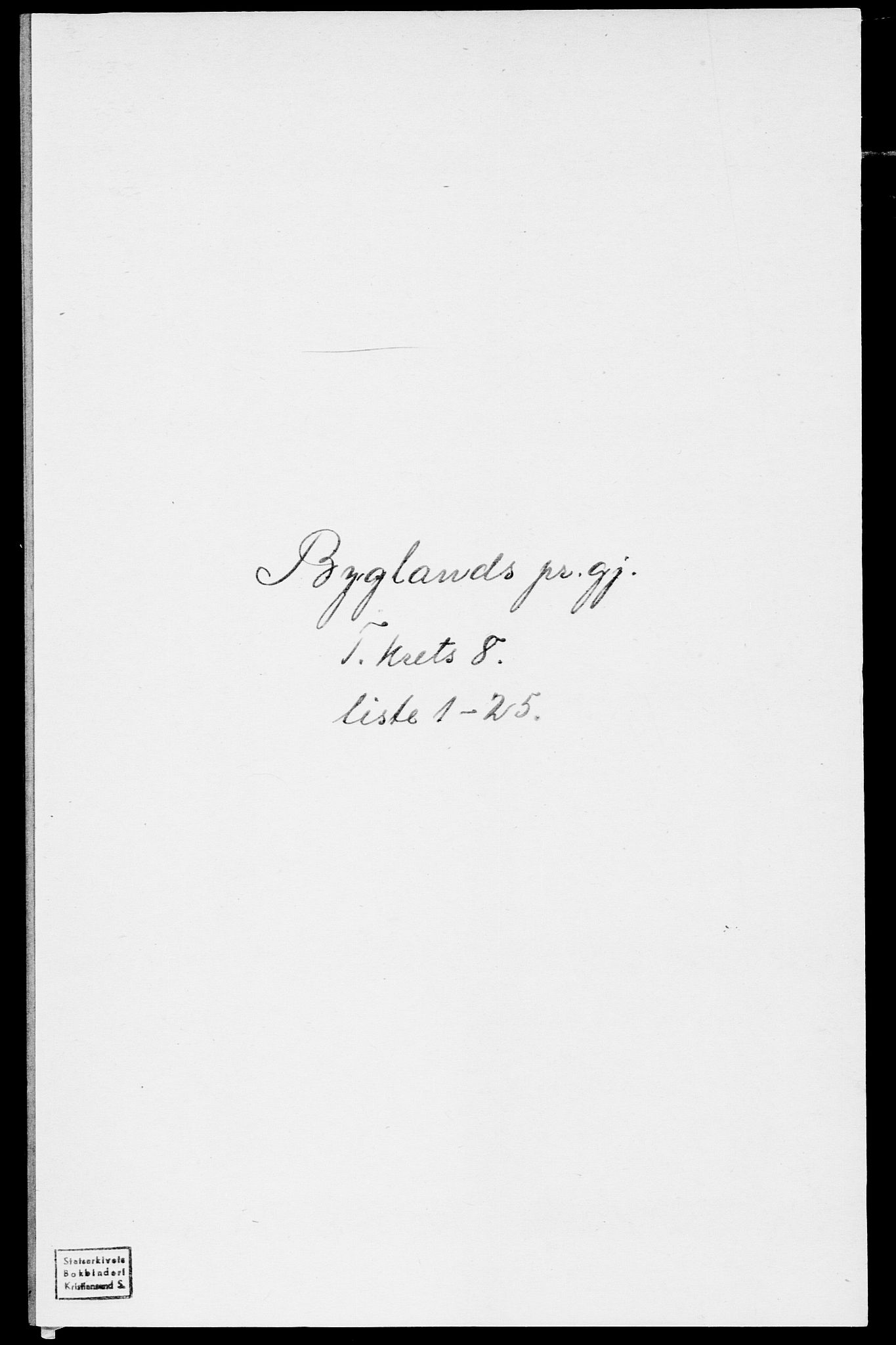 SAK, Folketelling 1875 for 0938P Bygland prestegjeld, 1875, s. 689