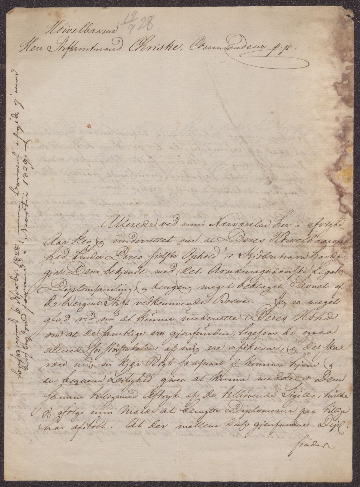 Bergens Museum, UMB/A007/D/Da/L0003/0002: Brevsamling 1828 / Brevsamling 1828, 1828