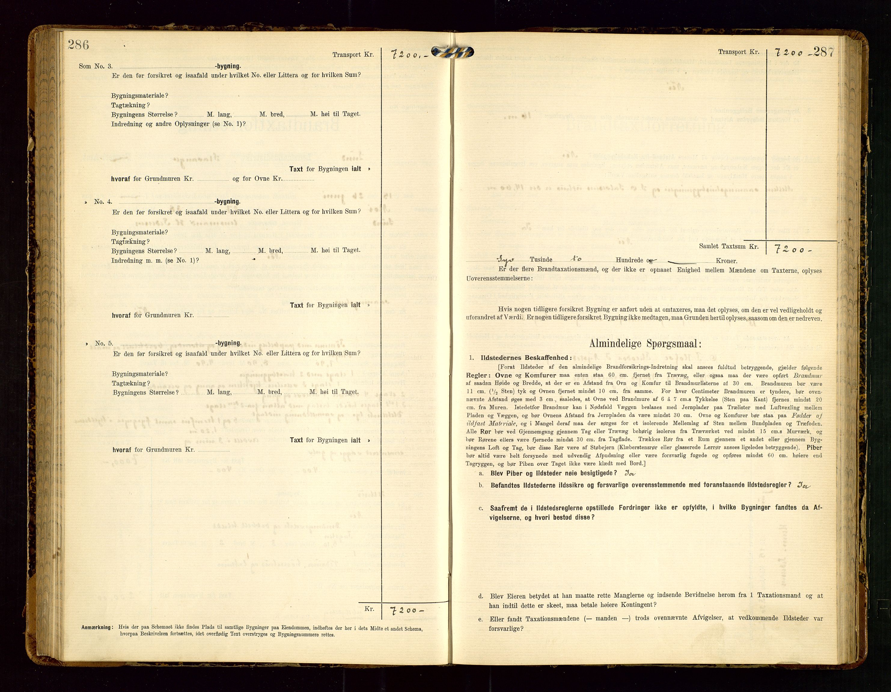 Lund lensmannskontor, SAST/A-100303/Gob/L0002: "Brandtakstprotokol", 1908-1918, s. 286-287