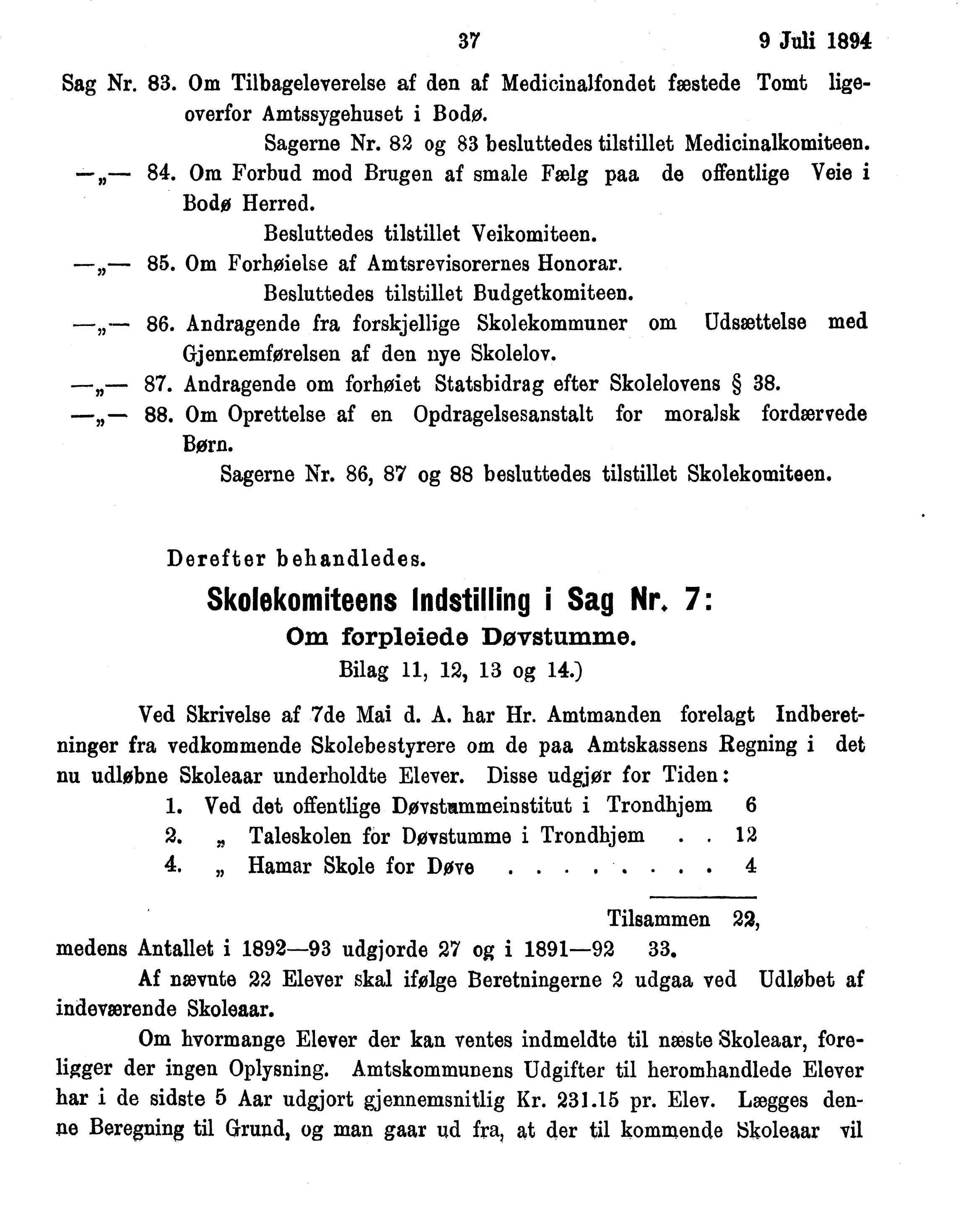 Nordland Fylkeskommune. Fylkestinget, AIN/NFK-17/176/A/Ac/L0017: Fylkestingsforhandlinger 1894, 1894