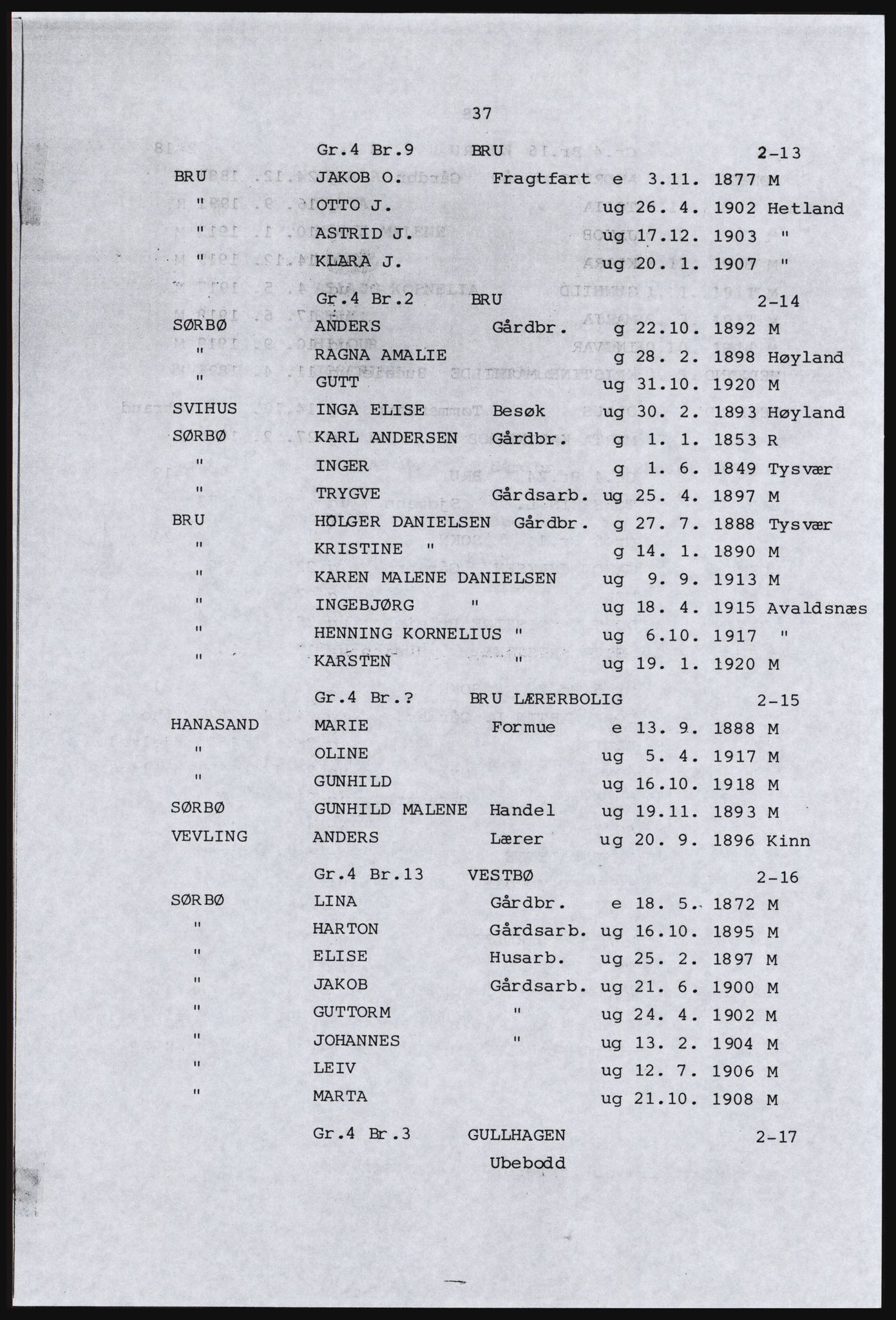 SAST, Avskrift av folketellingen 1920 for Ryfylkeøyene, 1920, s. 49