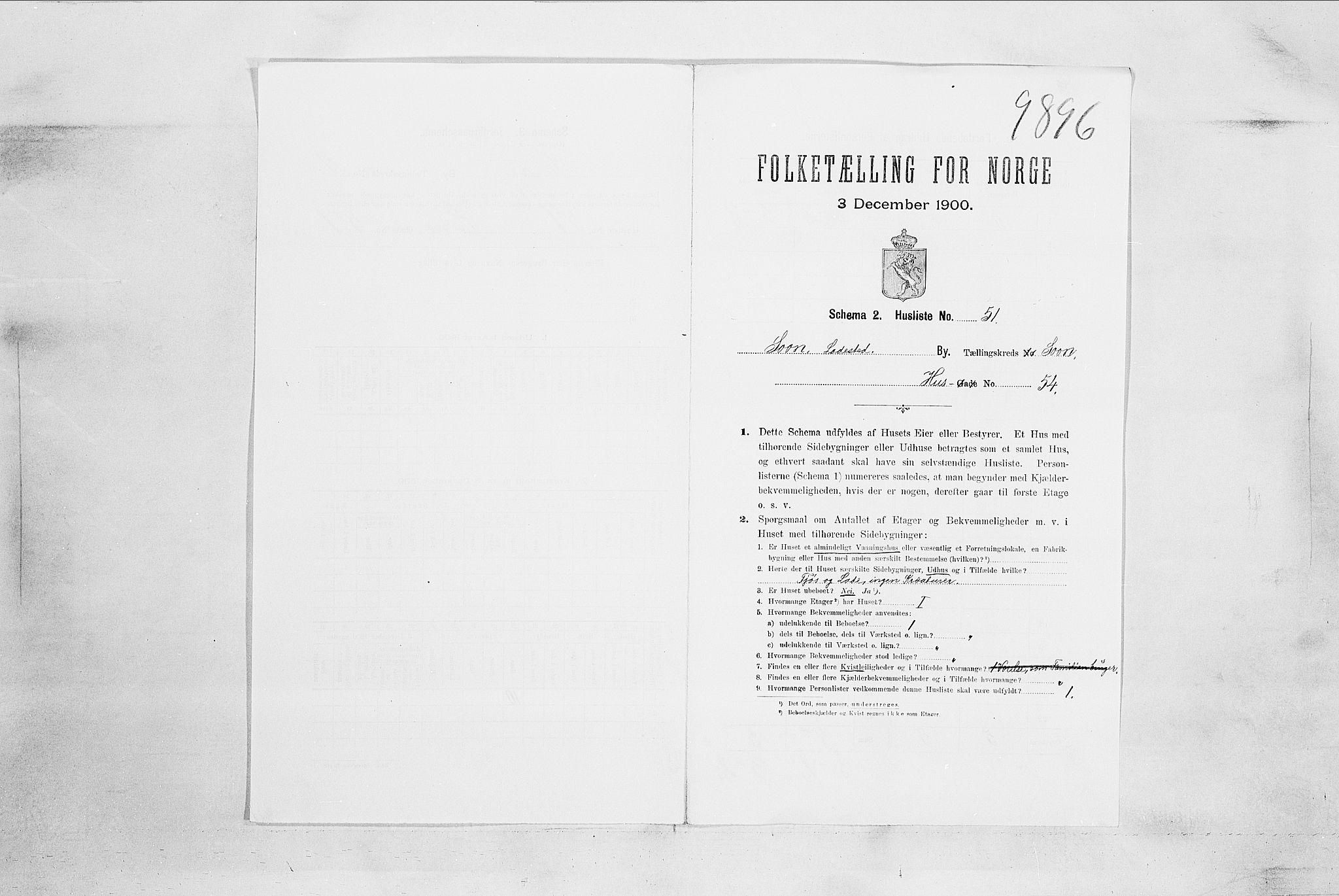 SAO, Folketelling 1900 for 0201 Son ladested, 1900