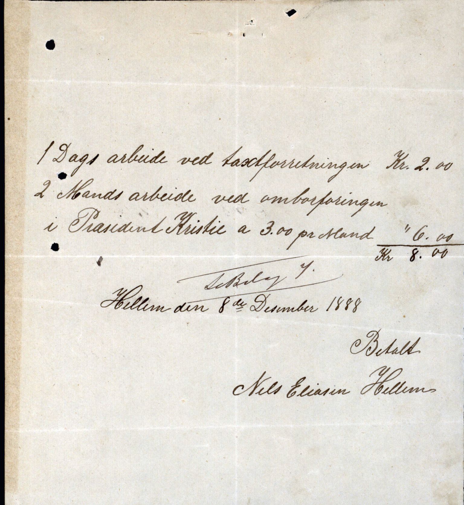 Pa 63 - Østlandske skibsassuranceforening, VEMU/A-1079/G/Ga/L0022/0004: Havaridokumenter / Try, Tre Brødre, Vidar, Elisa, Dagny, 1888, s. 57