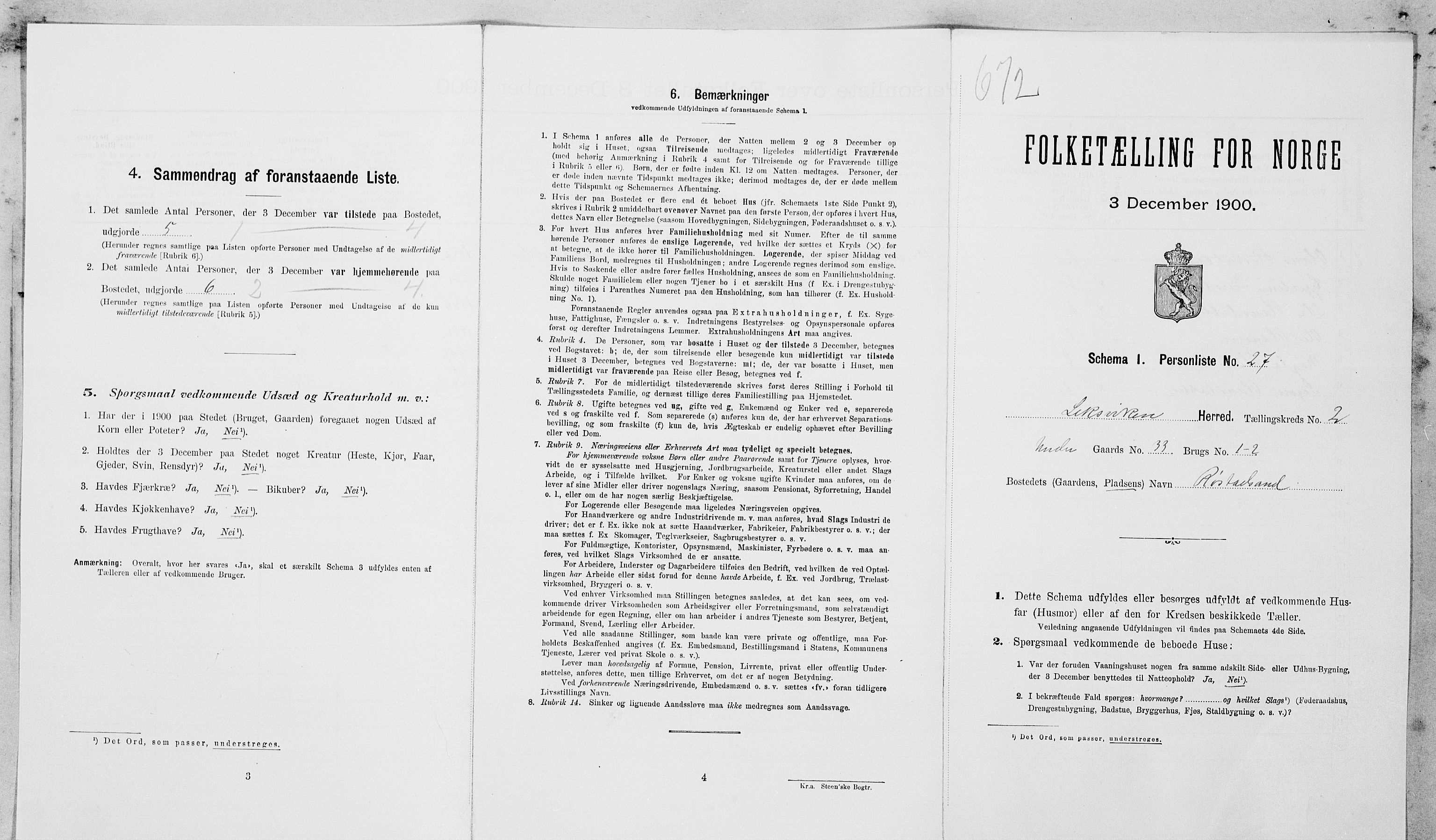 SAT, Folketelling 1900 for 1718 Leksvik herred, 1900, s. 214