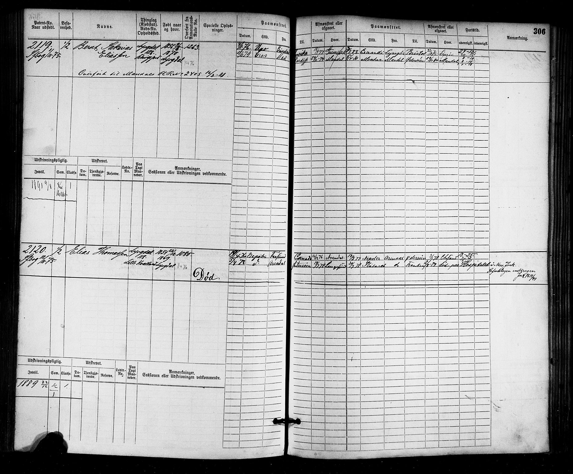 Farsund mønstringskrets, AV/SAK-2031-0017/F/Fb/L0003: Hovedrulle nr 1509-2274, M-6, 1868-1915, s. 312