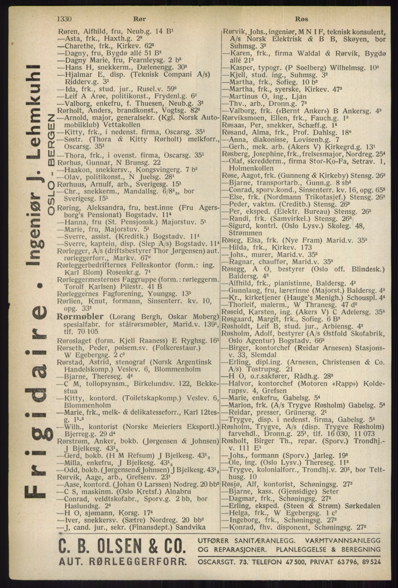 Kristiania/Oslo adressebok, PUBL/-, 1937, s. 1330