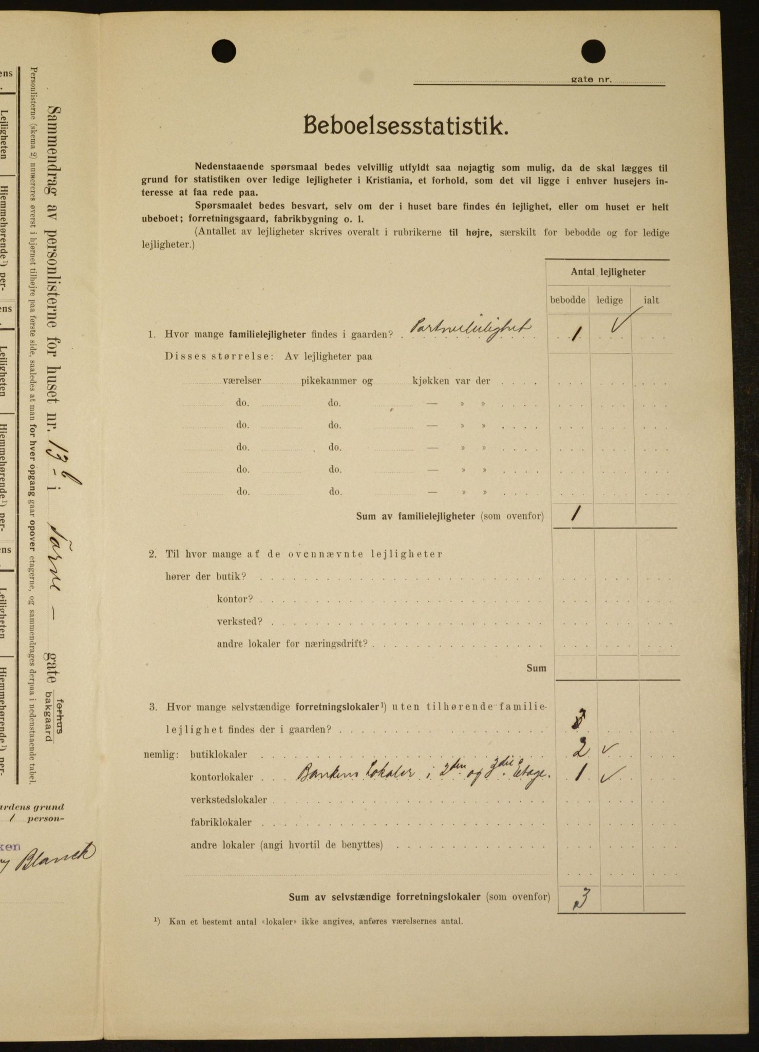OBA, Kommunal folketelling 1.2.1909 for Kristiania kjøpstad, 1909, s. 103390