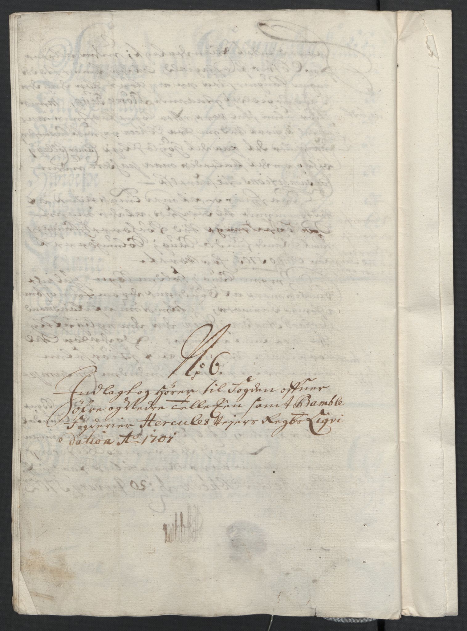 Rentekammeret inntil 1814, Reviderte regnskaper, Fogderegnskap, AV/RA-EA-4092/R36/L2105: Fogderegnskap Øvre og Nedre Telemark og Bamble, 1701, s. 115