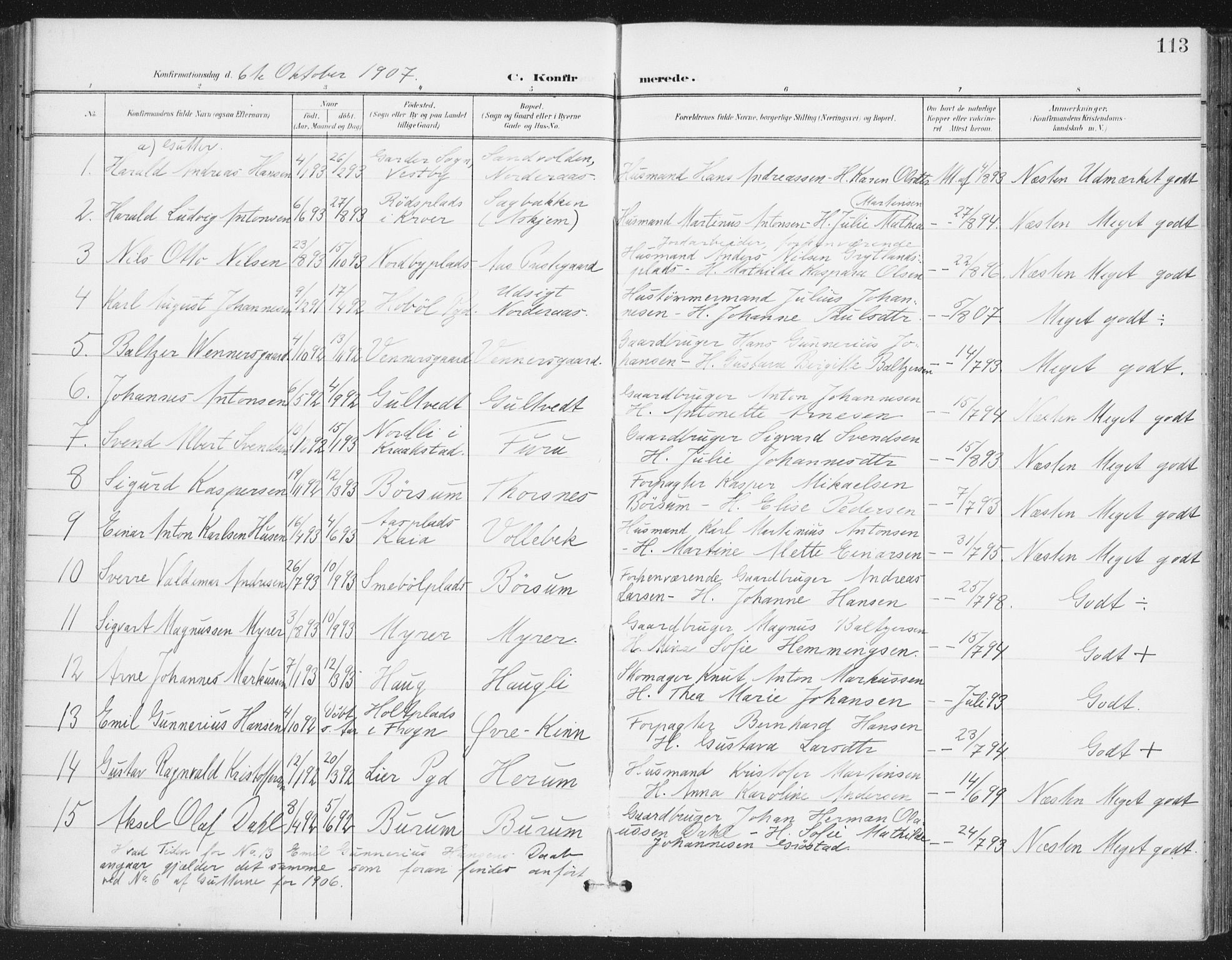 Ås prestekontor Kirkebøker, AV/SAO-A-10894/F/Fa/L0010: Ministerialbok nr. I 10, 1900-1918, s. 113